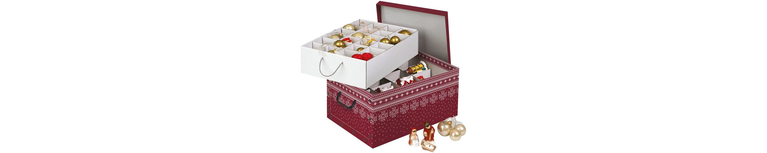 Kreher Aufbewahrungsbox »Deko Karton für Christbaumkugeln«, Red