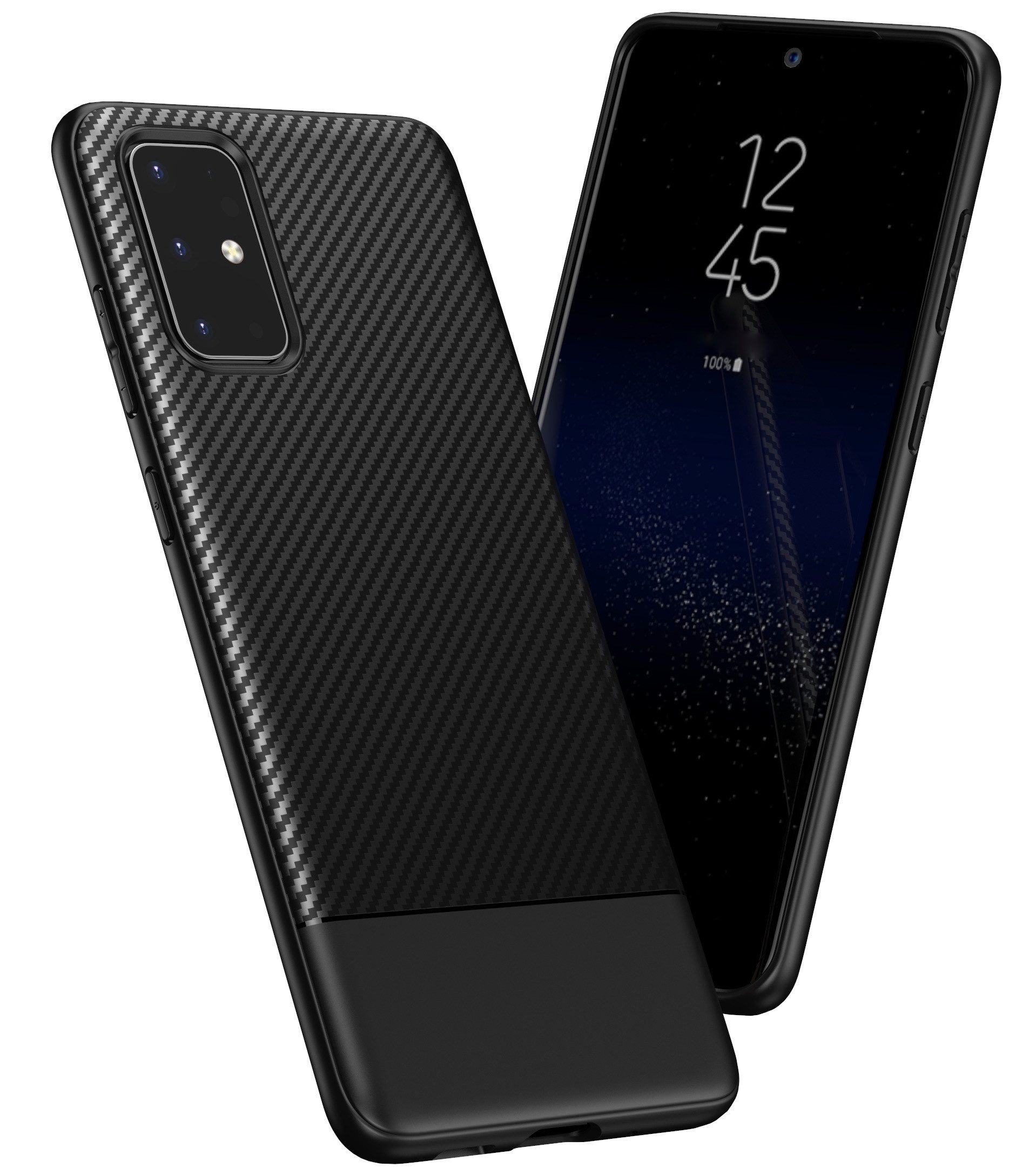 AVANA Handyhülle für Samsung Galaxy S20 / Plus / Ultra Hülle Silikon Schutzhülle Case, Slim Cover, Bumper, Carbon Optik