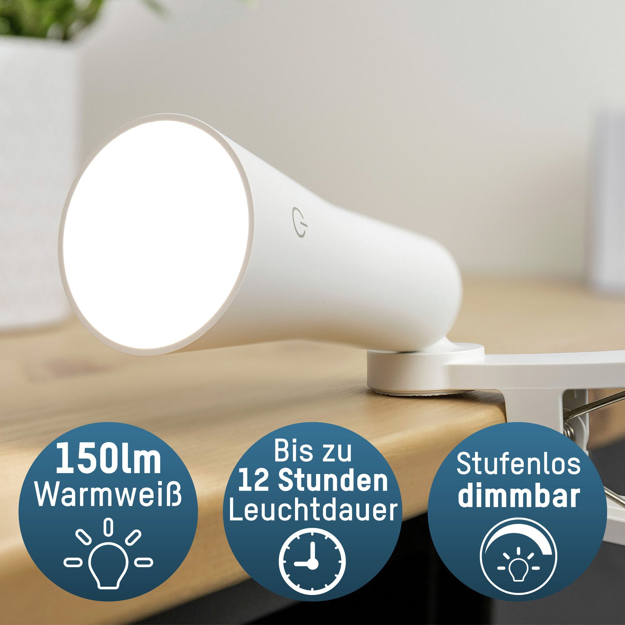 ANSMANN AG LED Dekolicht 3in1 Schreibtischlampe Touch Klemmbar LED Tischlampe stufenlos dimmbar, LED – Bild 2 von 5