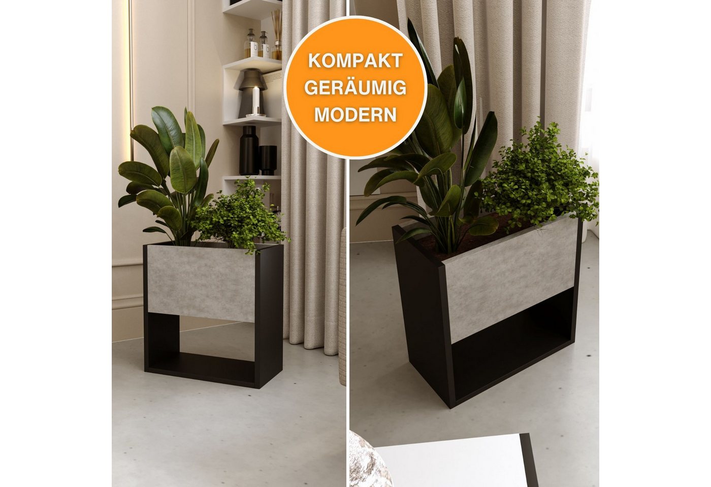 Thumbnail - CraftPAK Blumenständer für Innenräume, Blumenkasten ohne Einsatz, Pflanzkasten 45x44x22,6cm