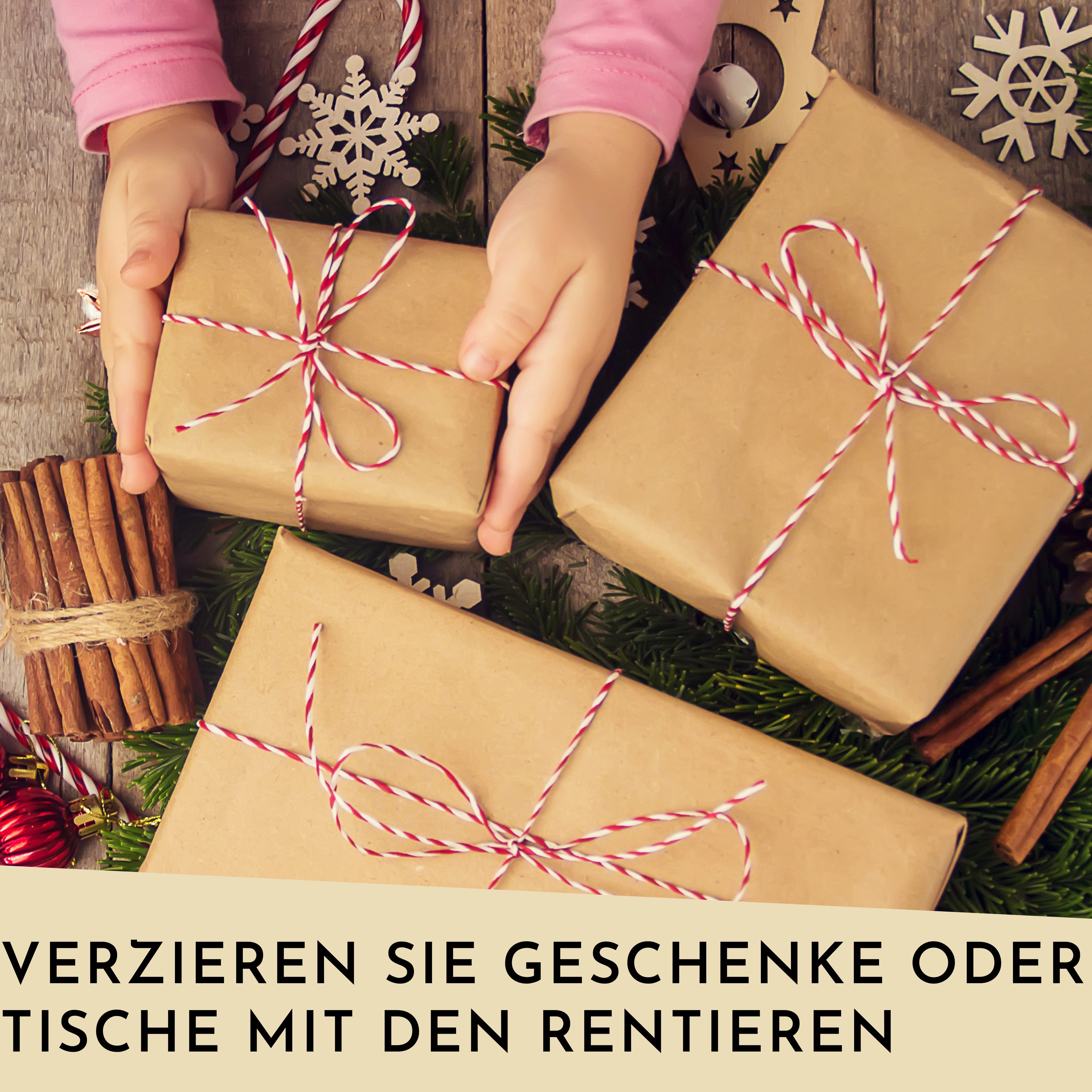 Little Lino Spielfigur Rentier, (Set, 2 tlg), Waldtier Figur für den Weihnachtswichtel, Adventskalender und Stall – Bild 5 von 5
