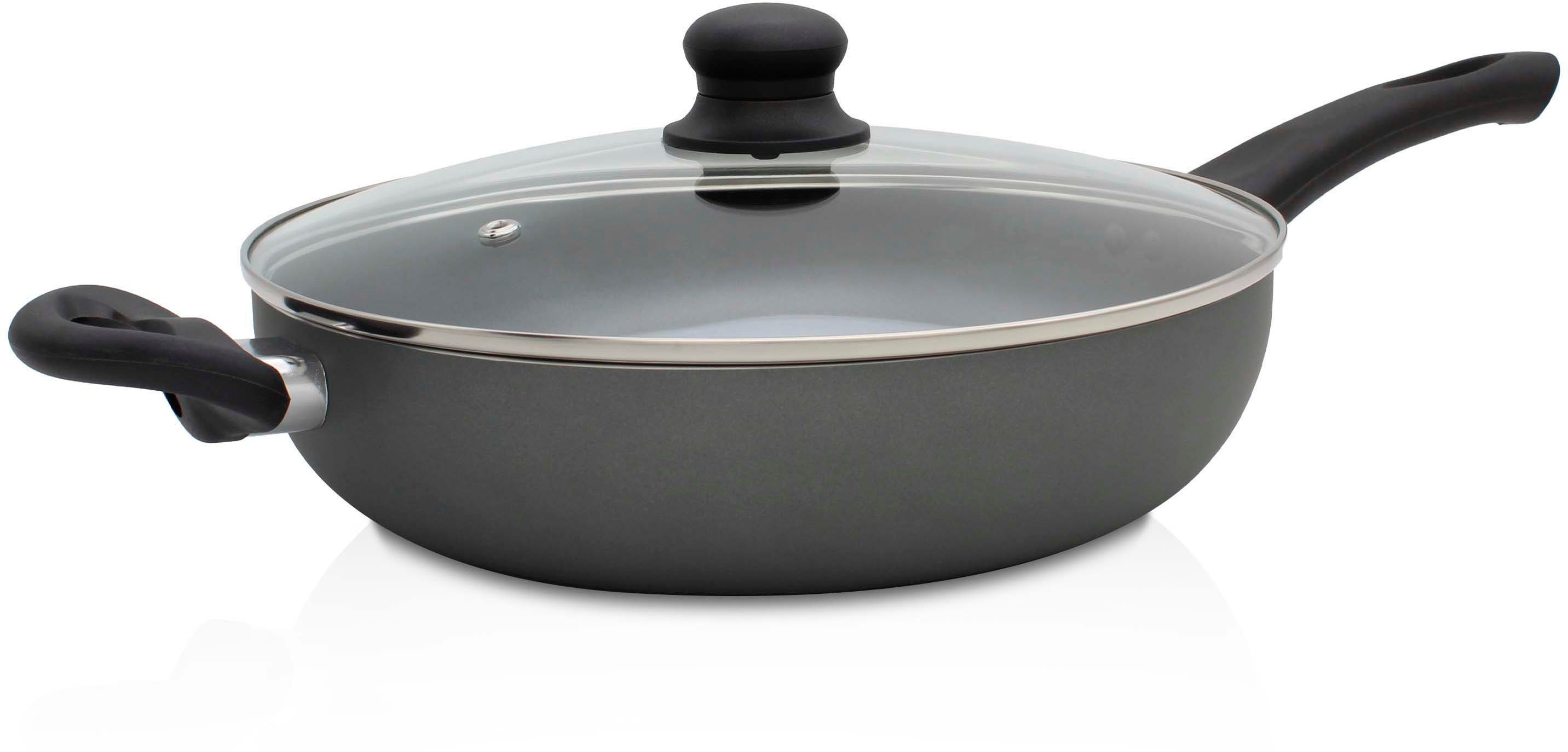 Krüger Bratpfanne Aluminium Großraumpfanne Gourmet, 28 cm, Aluminium (1-tlg), für Induktions-Kochfelder geeignet