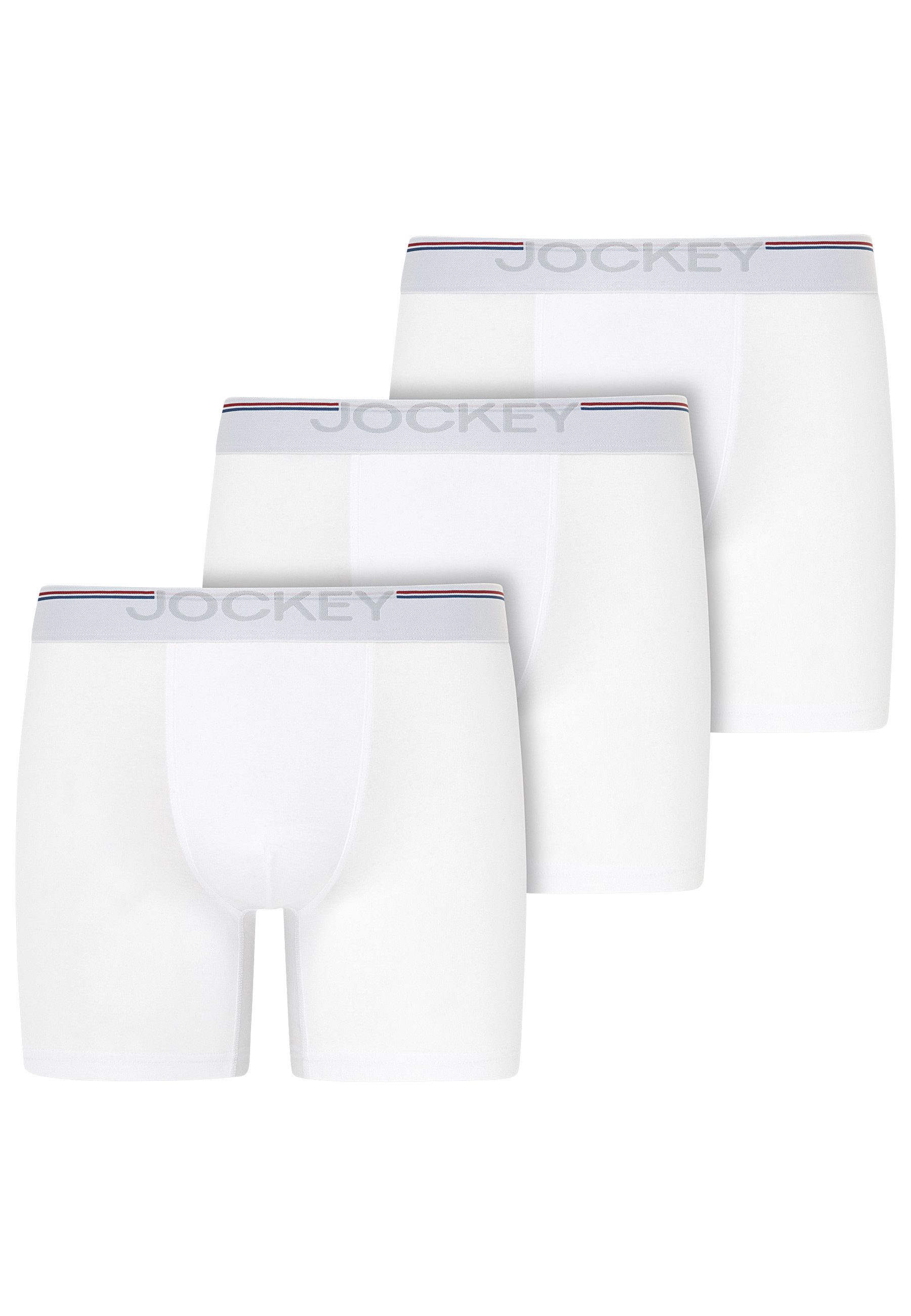Jockey Langer Boxer Cotton Stretch (3er Pack) eng anliegend, hoher Tragekomfort