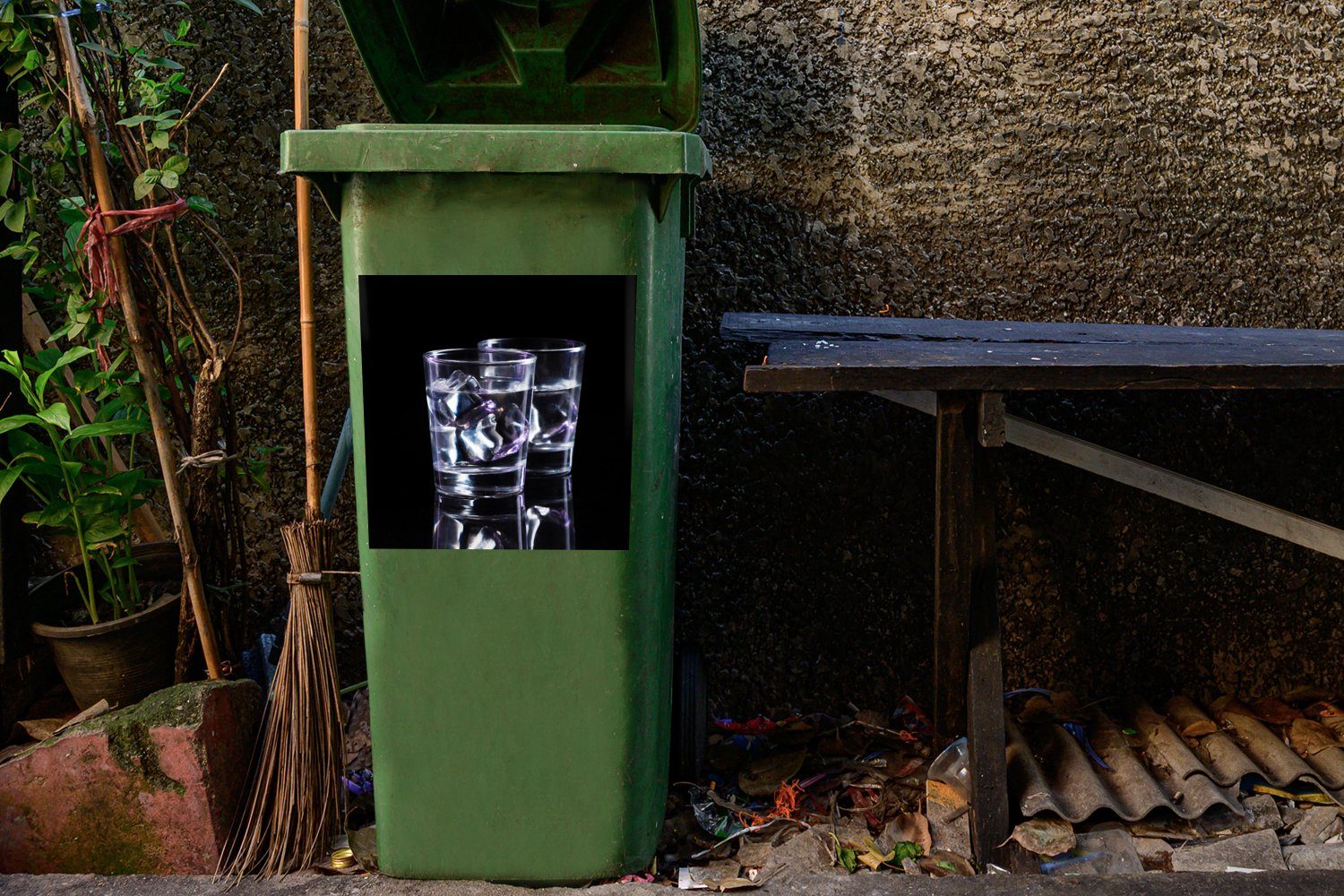 - Container, Alkohol St), Mülltonne, Sticker, Gläser (1 Getränke Wandsticker Mülleimer-aufkleber, Abfalbehälter - MuchoWow