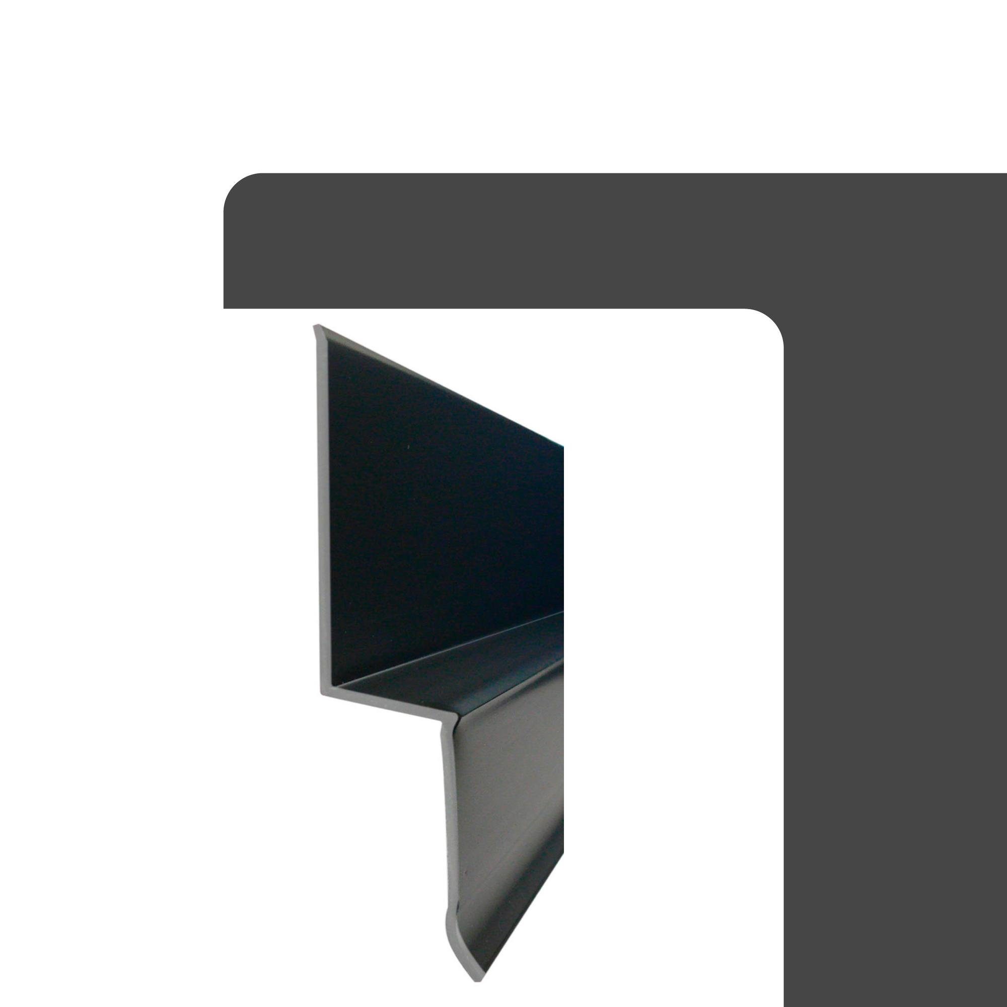 Fassadenprofile Abdeckprofil (1m Noppenbahn Abschlussprofil, 1 Stück Schwarz, 1-St), Noppenbahn Mauerschutz 1m, Sockelprofil, Abdeckprofil für Noppenfolie