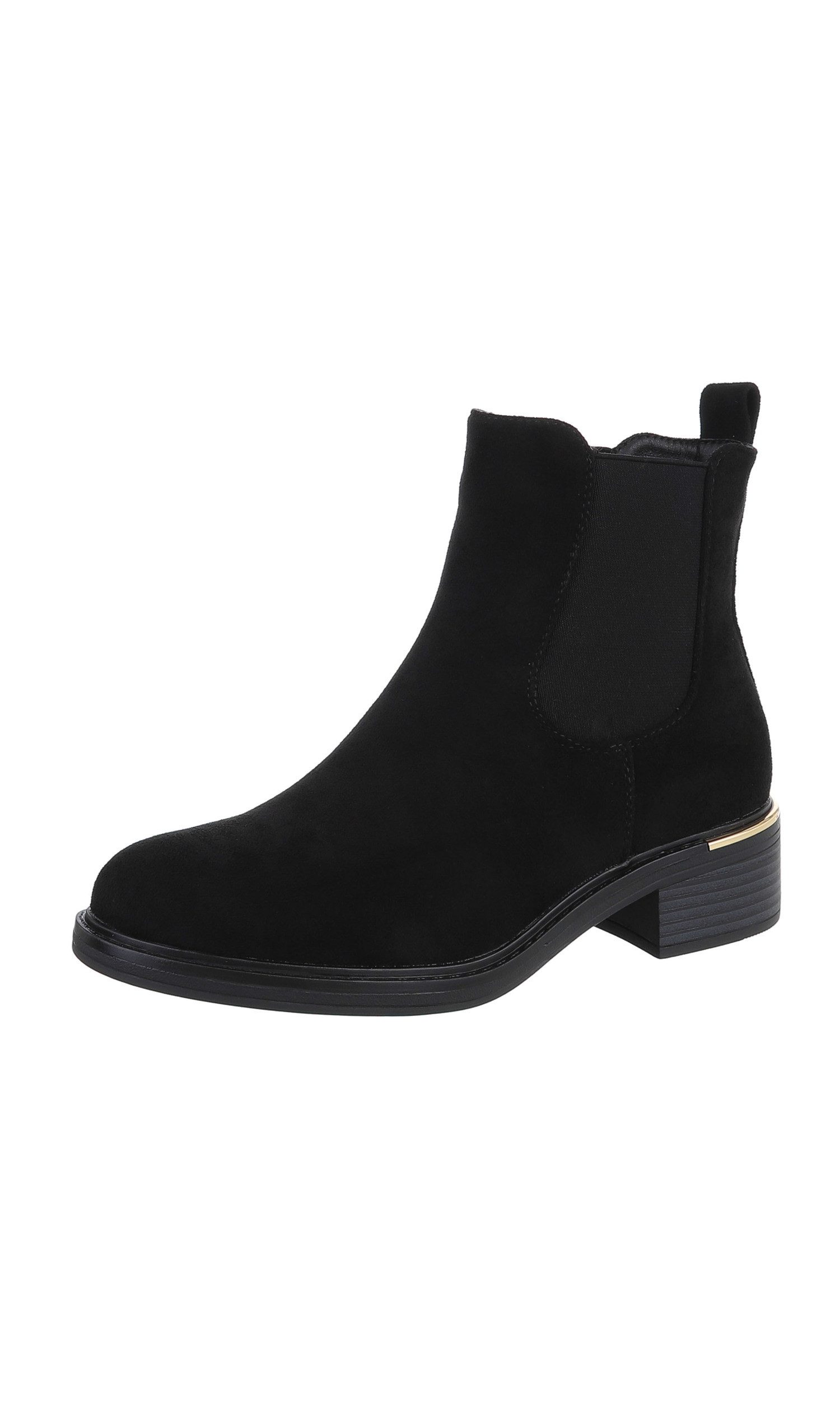 Ital-Design Damen Chelsea Freizeit Chelseaboots (84337990) Blockabsatz Chelsea Boots in Schwarz