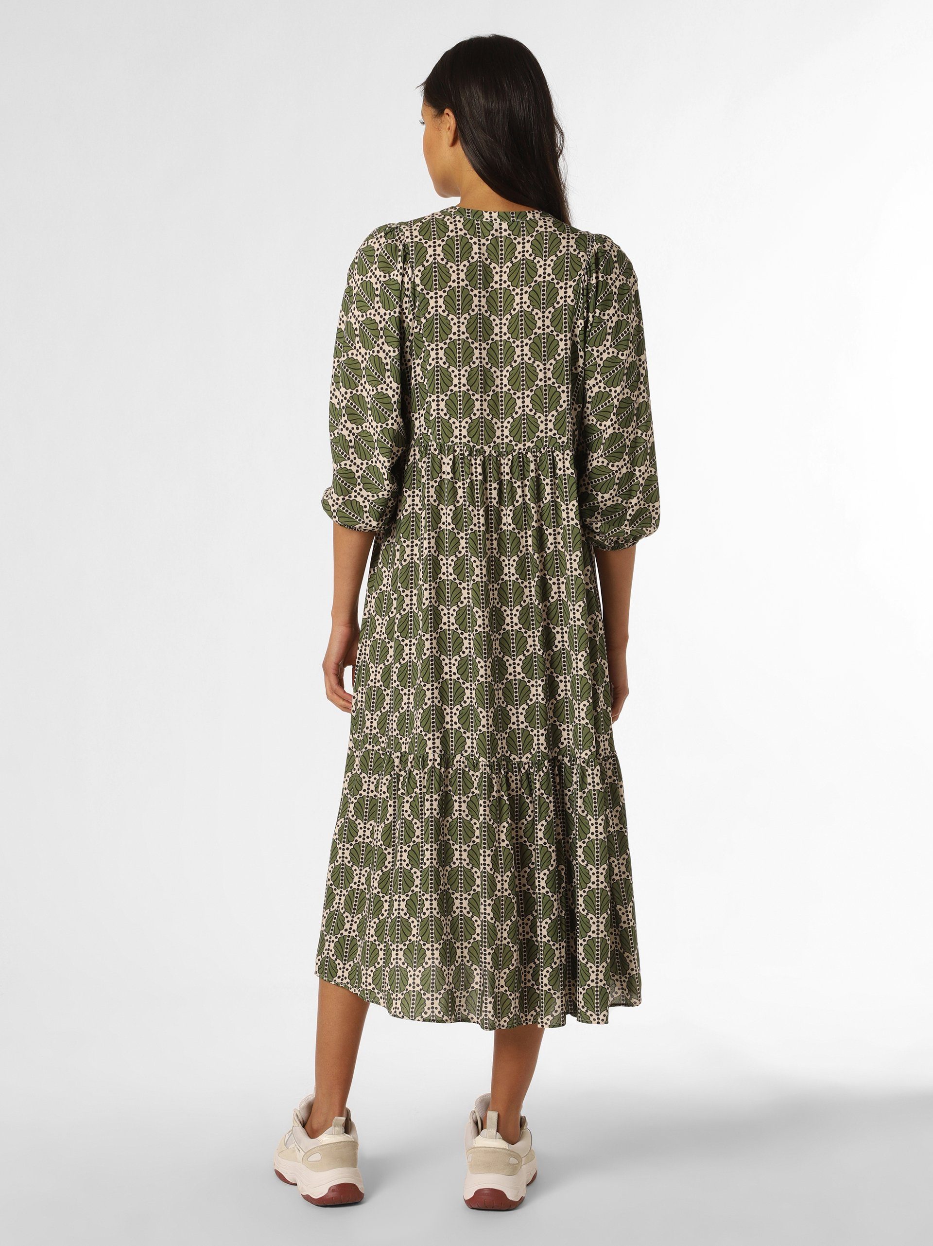 Marie Lund A-Linien-Kleid grün ecru