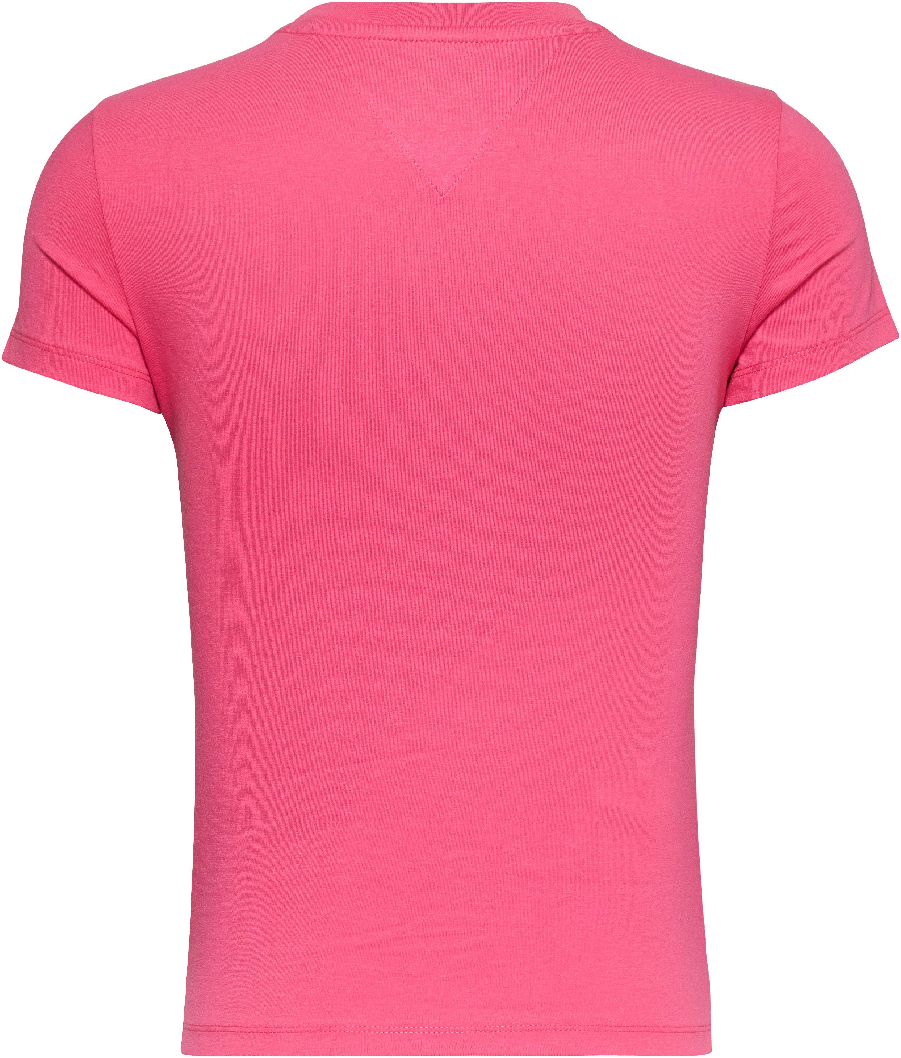 Tommy Logoschriftzug mit Pink_Alert Logo Essential Jeans Slim T-Shirt