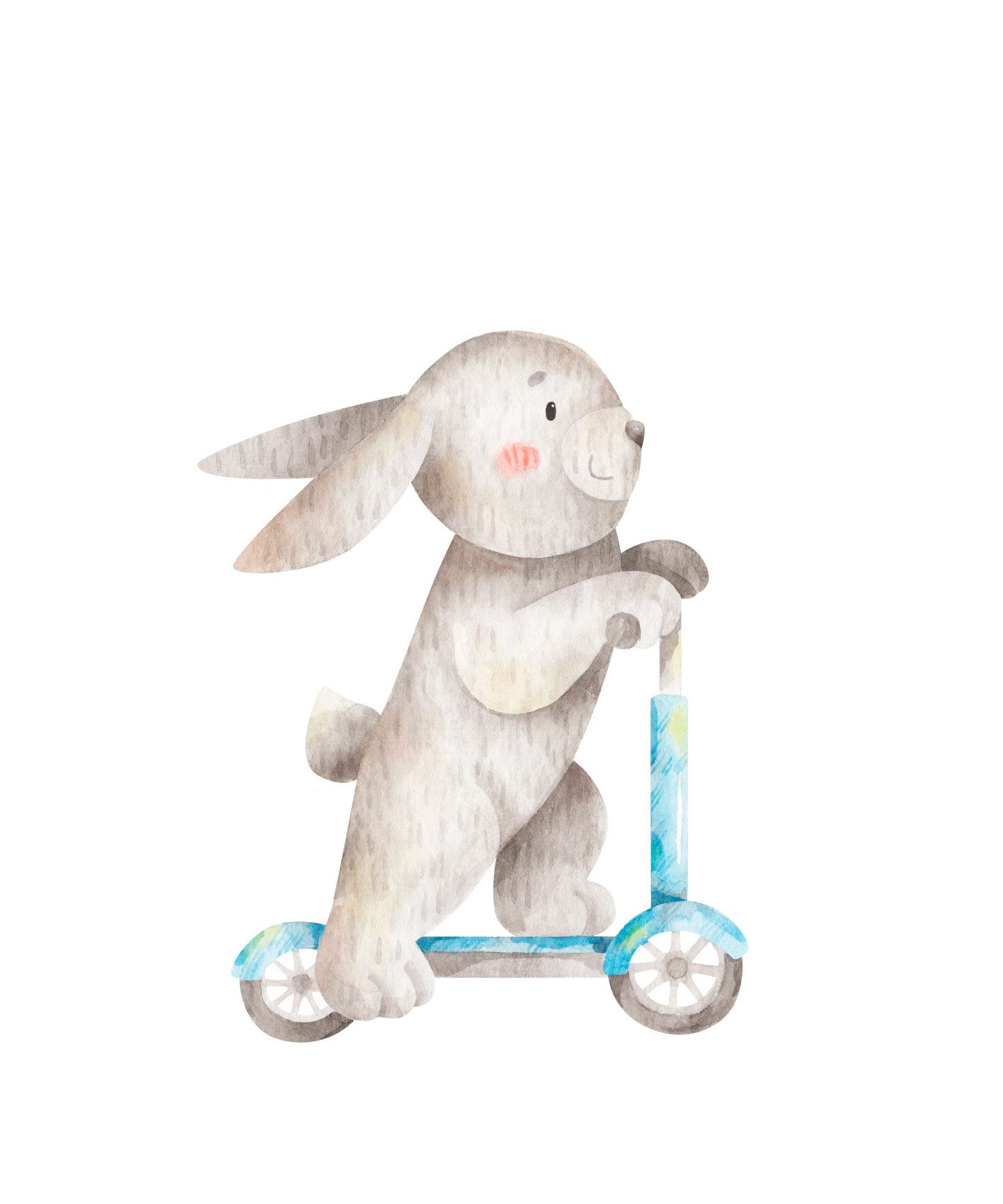 Lüttenhütt Bild mit Rahmen oder Poster, Hase auf Roller, Fahrzeuge, Fantasy, Hase, Hasen, Tiere (1 St), HD Premium Druck