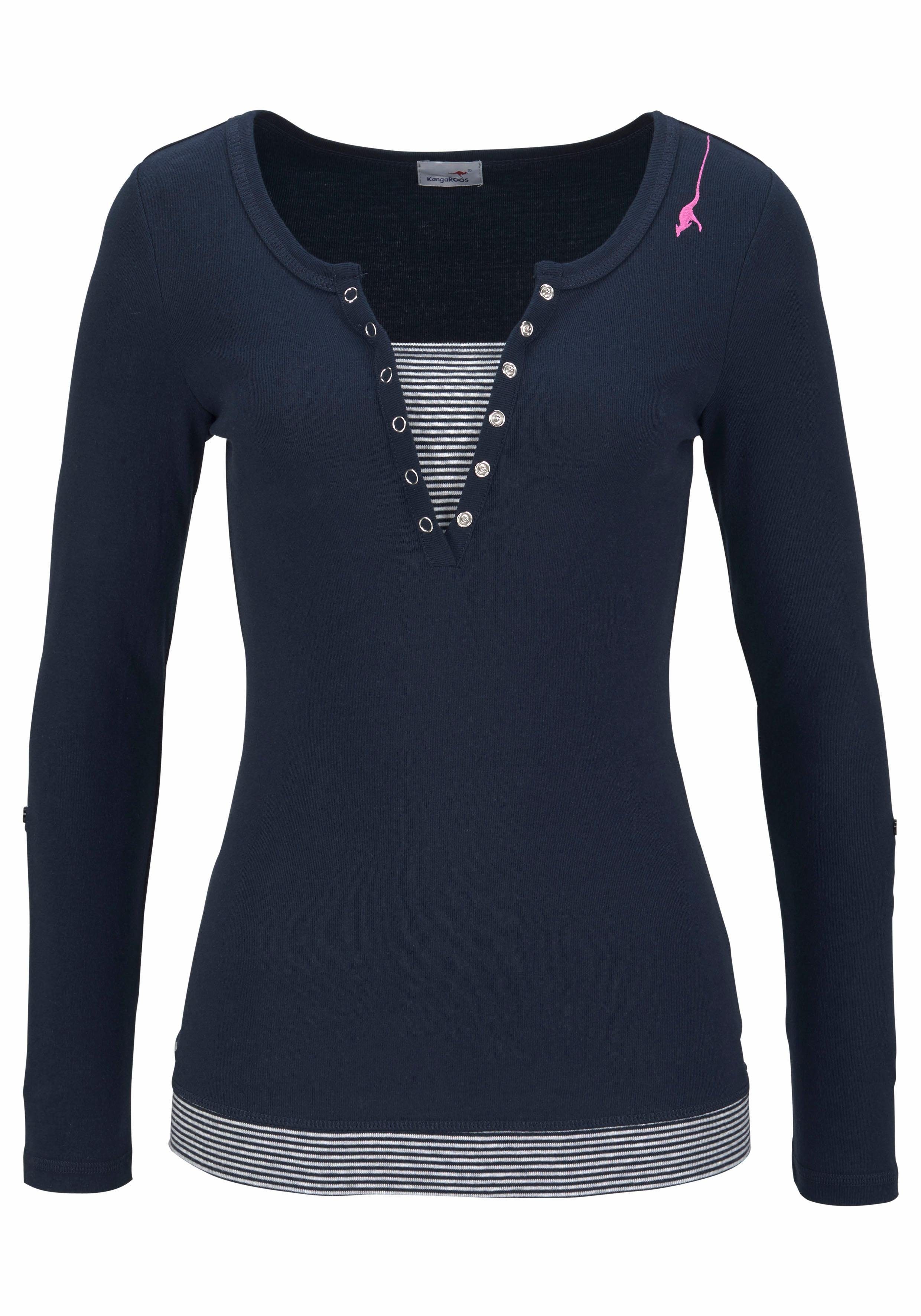 KangaROOS 2-in-1-Shirt Langarm, sehr figurbetont. Reduzierter Preis € 27,99. Unverbindliche Preisempfehlung € 39,99, (€ 27,99 pro 1 Stk)
