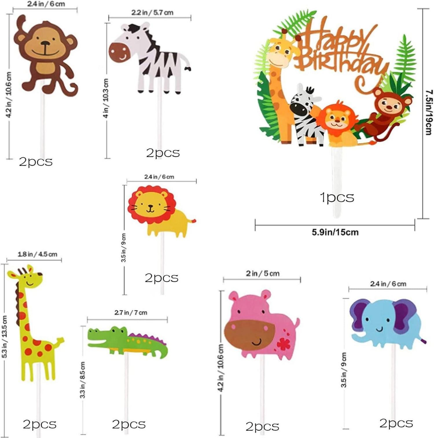 LuxusKollektion Dekohänger Cake Topper Zoo Tiere günstig online kaufen