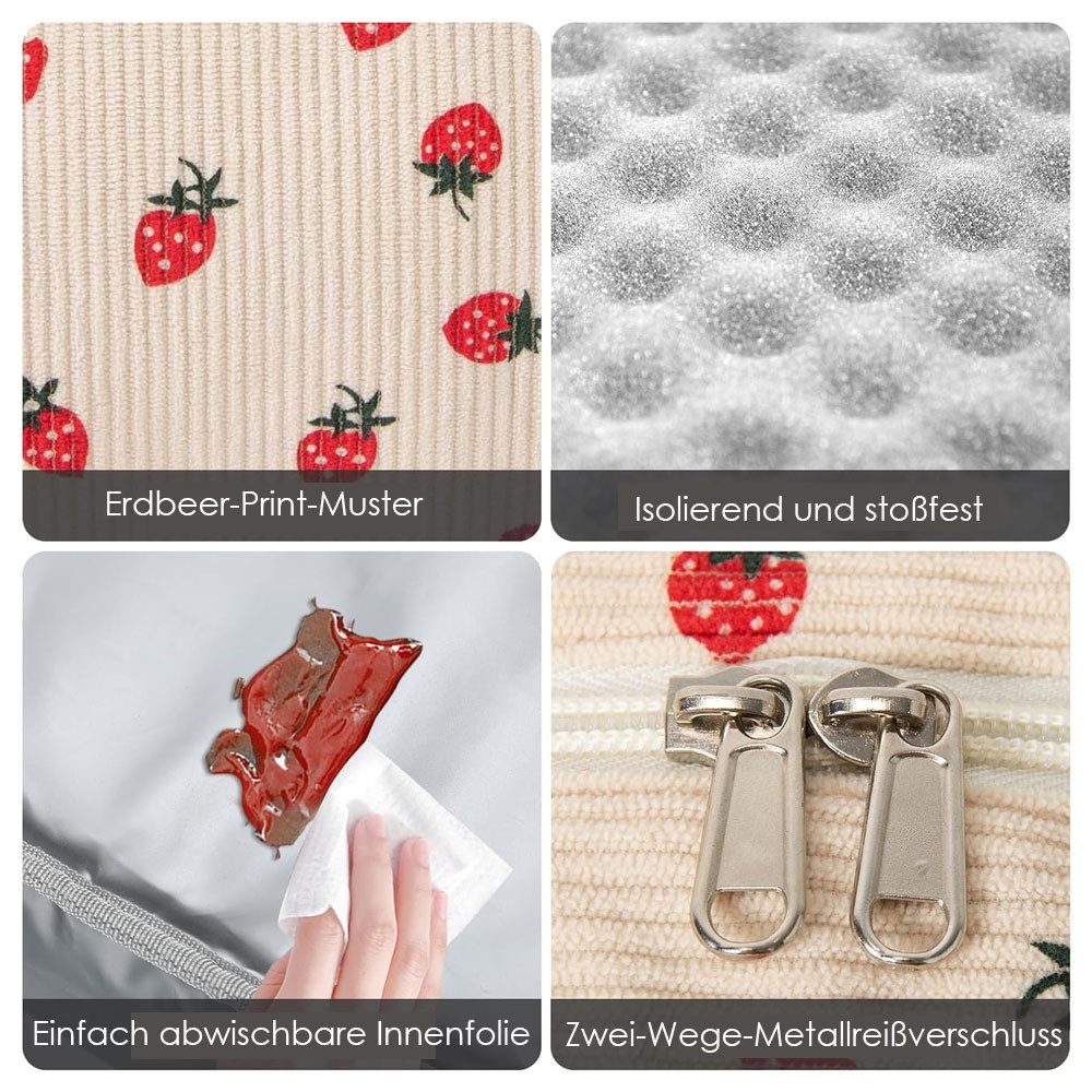 AFKSMILE Kühltasche Große Lunchtasche Isoliert Verstellbare Schultergurte für Arbeit, Kühltasche Klein für Frauen Männer, Picknick Unterwegs – Bild 5 von 5