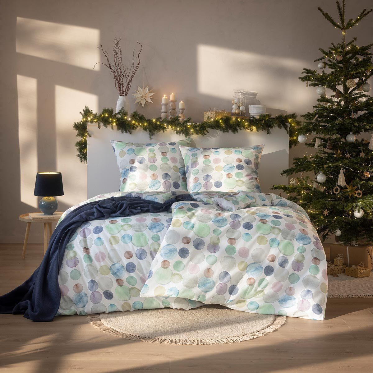 Estella Bettwäsche Colour Dots, Flanell, 2 teilig