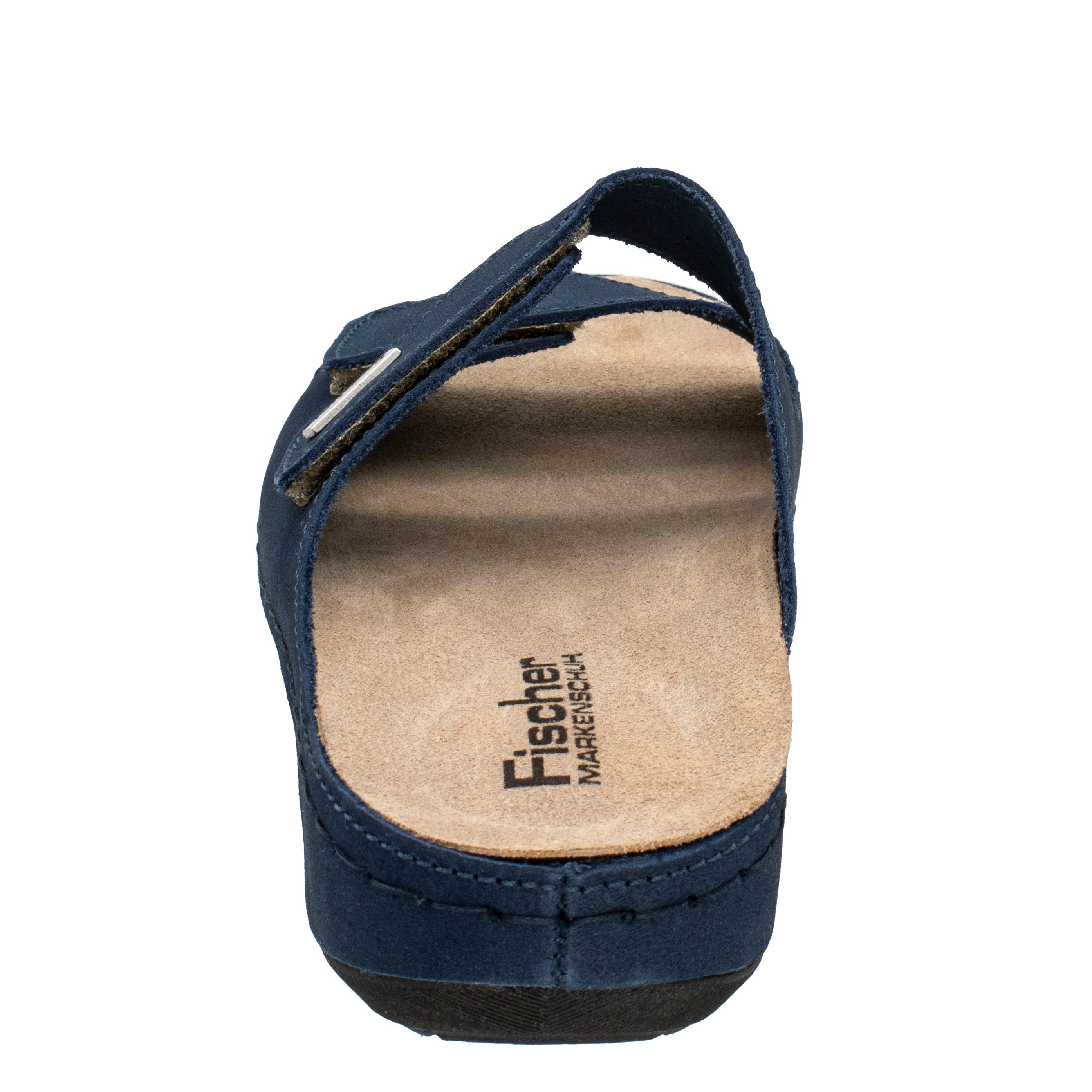 Fischer-Markenschuh Michaela Pantolette aus Nubukleder, herausnehmbare Einlegesohle aus Leder, Weite G