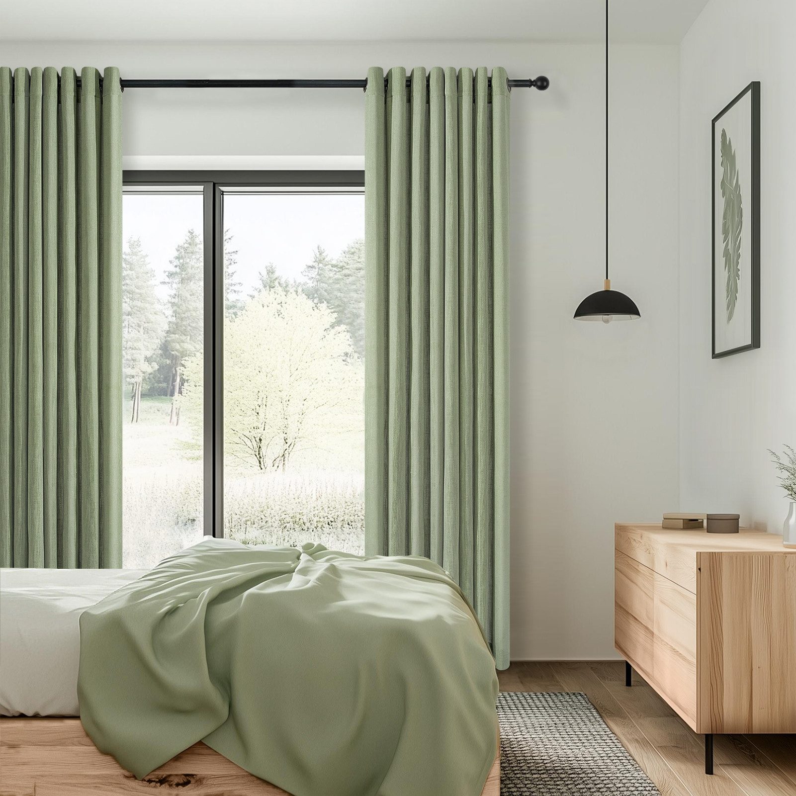 Topfinel Gardine Leinen Vorhänge Stores Gardinen mit Ösen für Wohnzimmer Boho (1 St), Ösen, halbtransparent, schiebegardinen schlafzimmer kinderzimmer – Bild 5 von 5