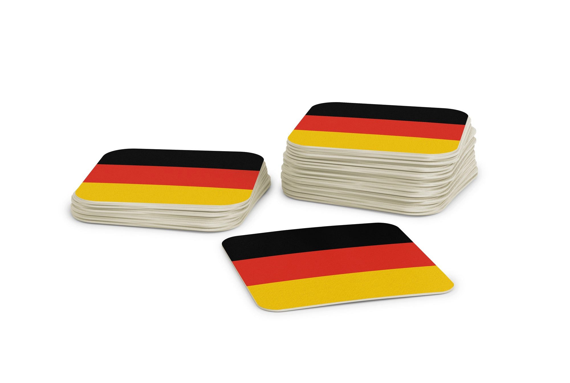 FLYERALARM Bierdeckel Untersetzer für Gläser I Deutschland I 50 Stück I WM Tischdeko, WM Fußball Deko Public Viewing Länder, 2026 Football Handball EM