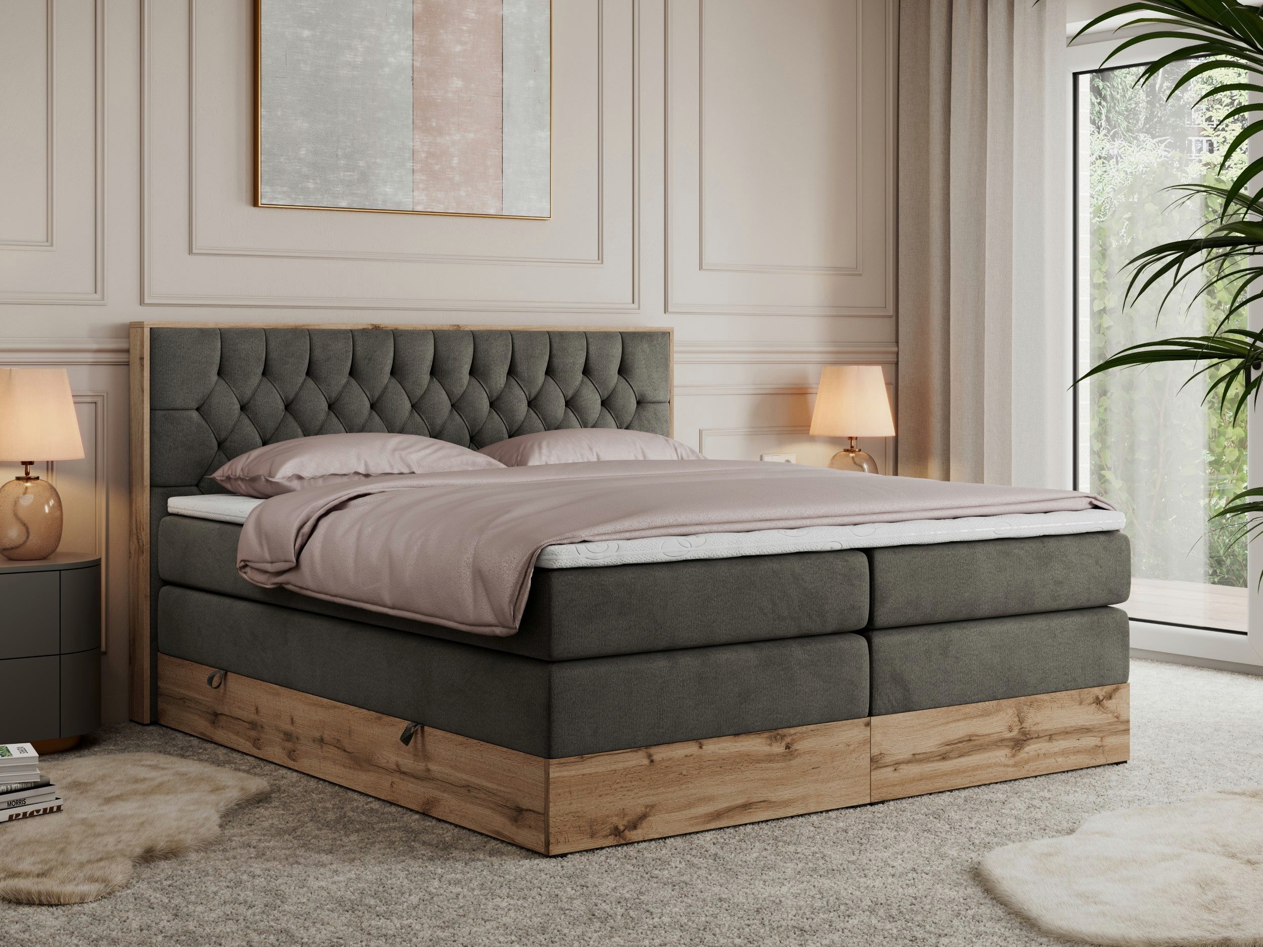 MKS MÖBEL Boxspringbett AMORE KING (Set, günstig online kaufen