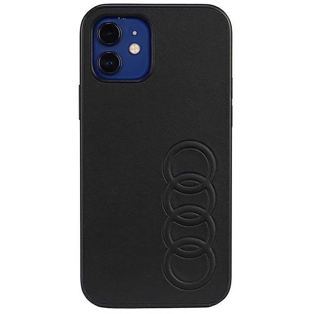 Audi Handyhülle Schutzhülle Smartphonehülle Rückschale 6,1 Zoll, Kunstleder, geprägtes Logo, Kratzschutz