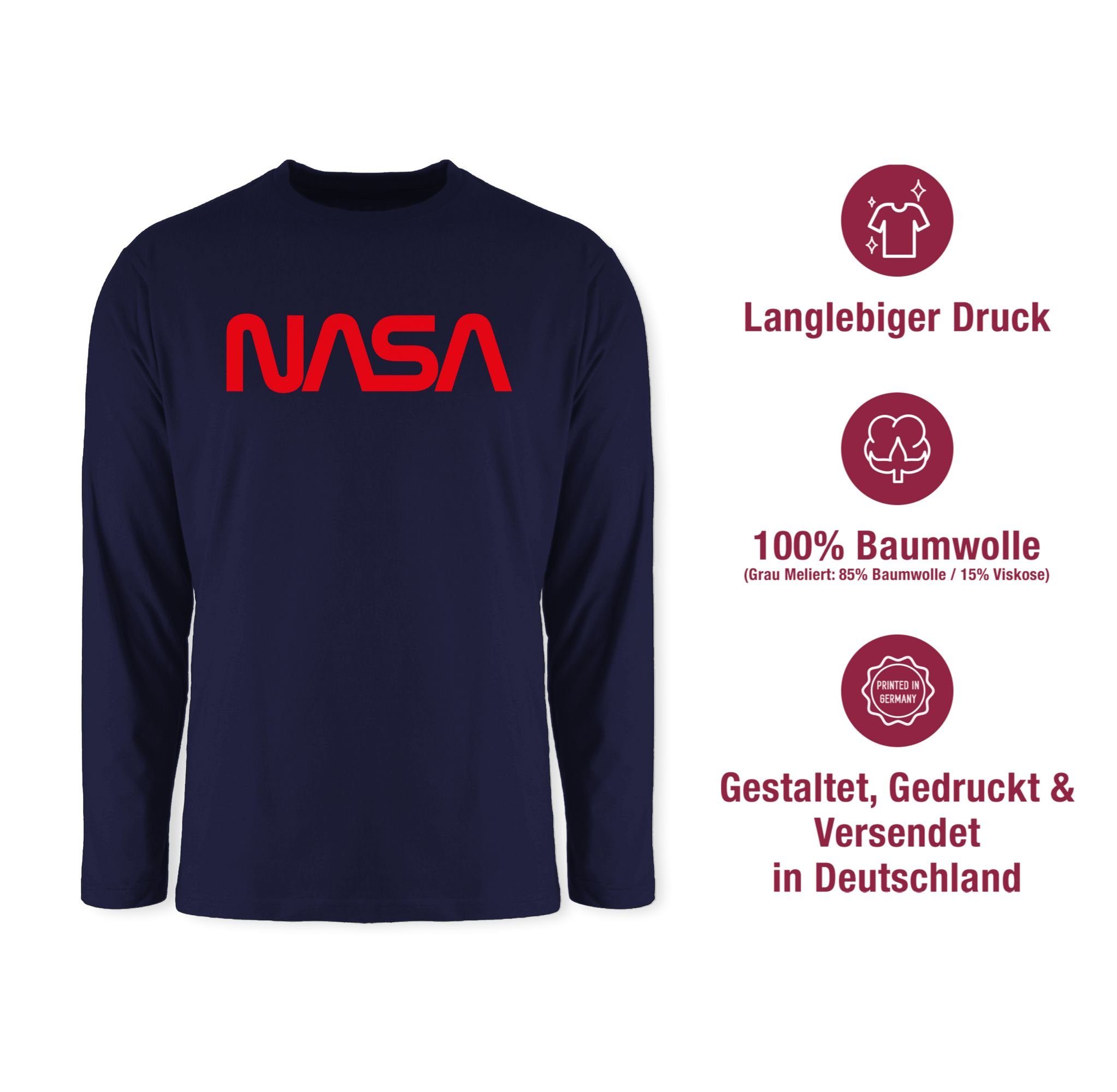 Blau Weltraum Navy Geschenke 1 Rundhalsshirt Raumfahrt - Astronaut Mondlandung Nasa Nerd Shirtracer
