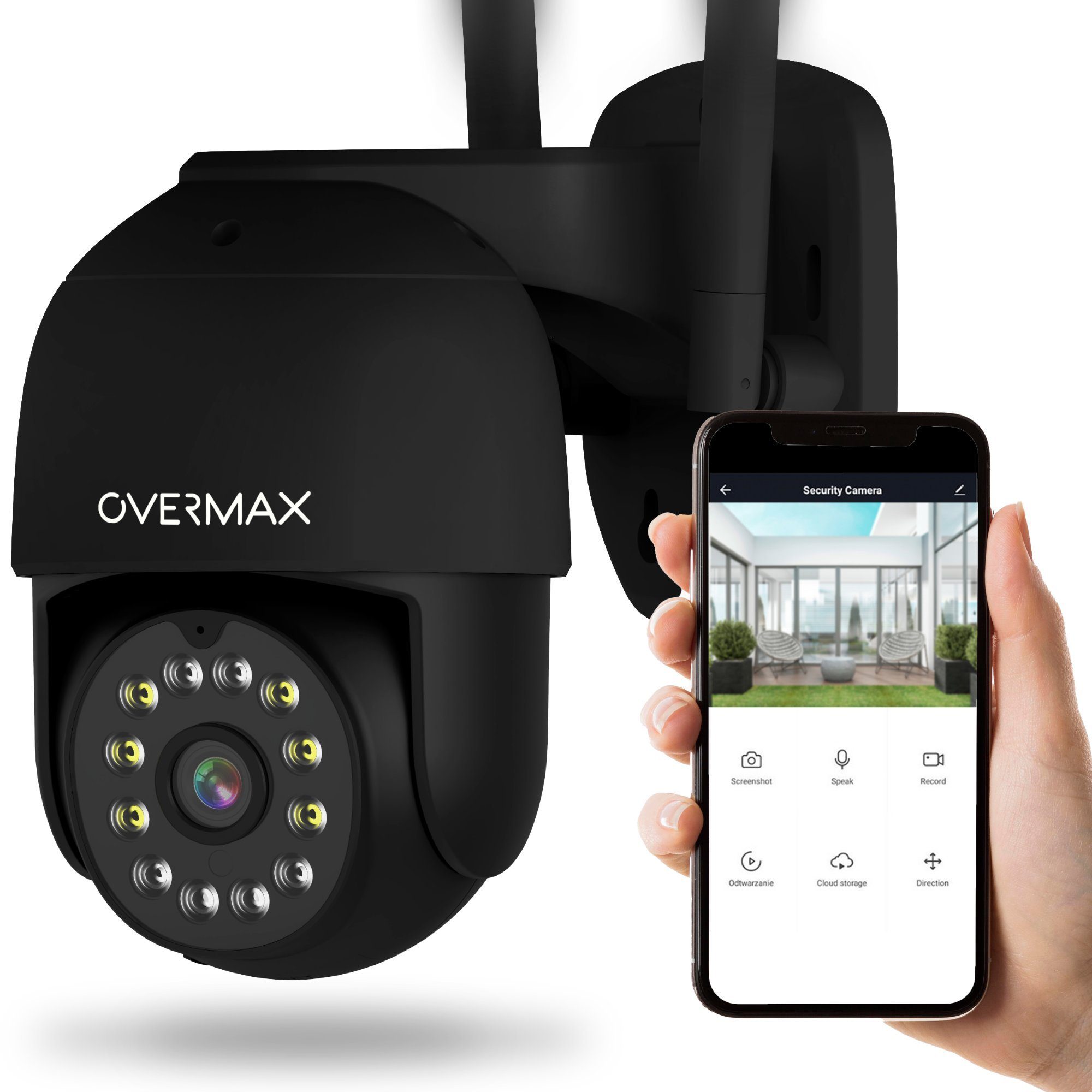 Overmax CAMSPOT 4.95 Überwachungskamera (Set, Smart Wi-Fi PTZ-Kamera,  Netzkabel mit Adapter, Montagesatz, 2560 x 1440 QHD/2.5K Video, Beste  Multifunktionskamera)
