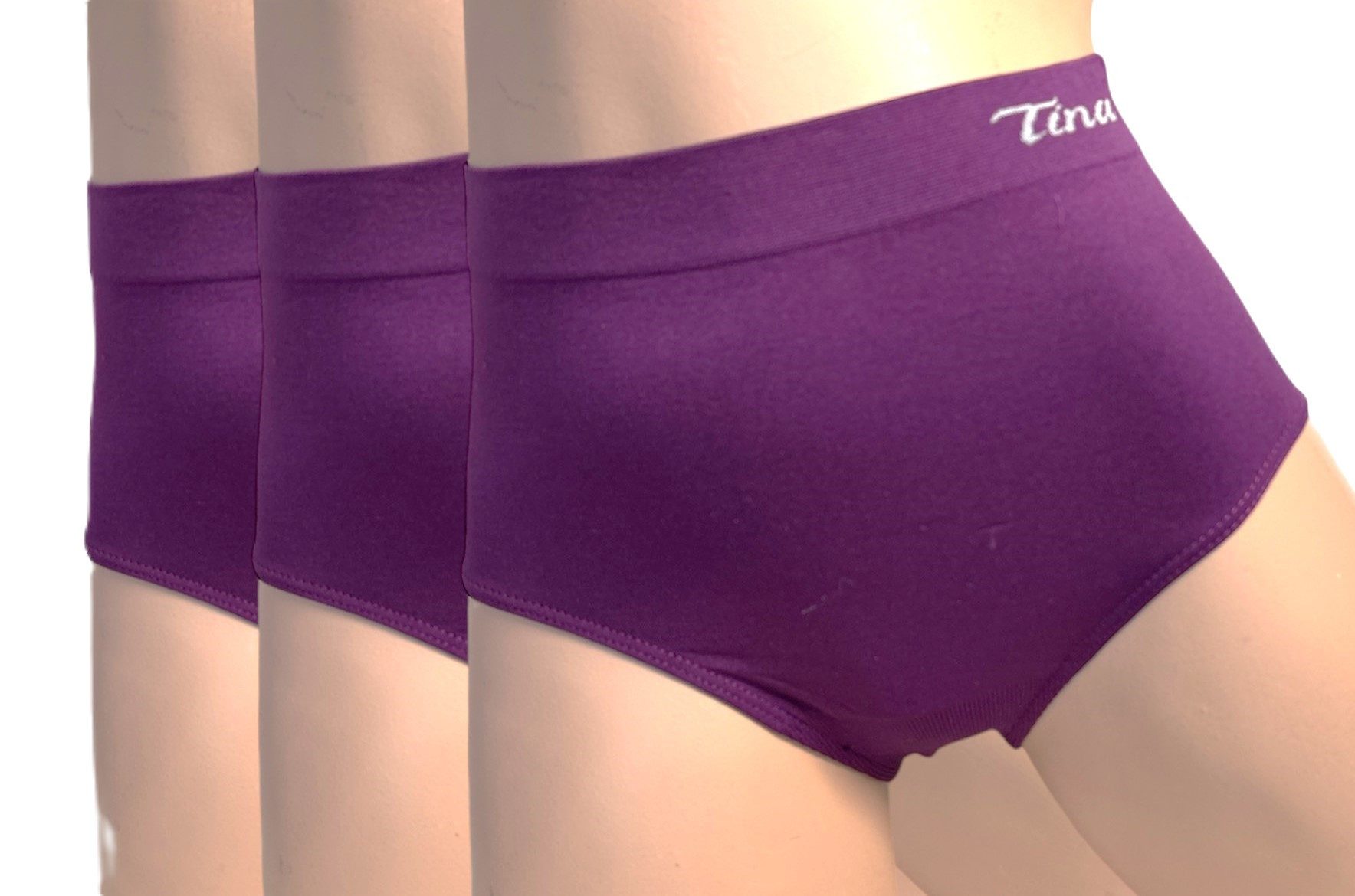 Dekker Taillenslip Damenslip "Tina" Seamless ohne Nähte super elastisch (Packung, 3er Pack) mit Logoschriftzug am Wäschebund