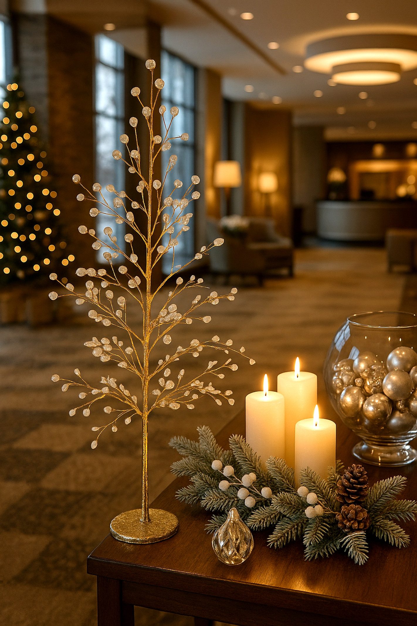 Kunstbaum Dekobaum mit Acryl-Steinchen, I.GE.A., Höhe 60 cm, und Glimmer Weihnachtsbaum Christbaum Weihnachtsdeko