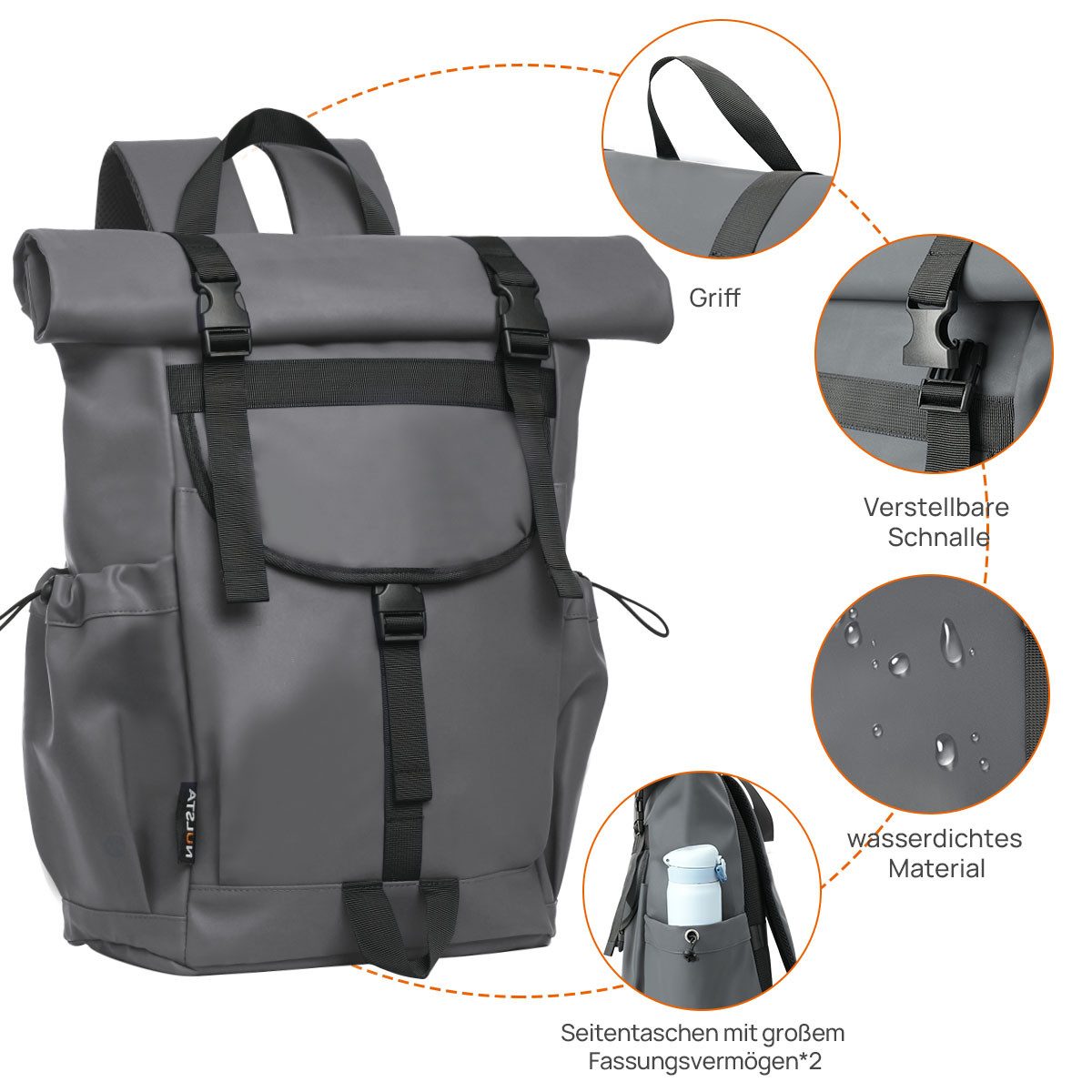 NULSTA Freizeitrucksack Rolltop Rucksack Wasserdicht Rucksack günstig online kaufen