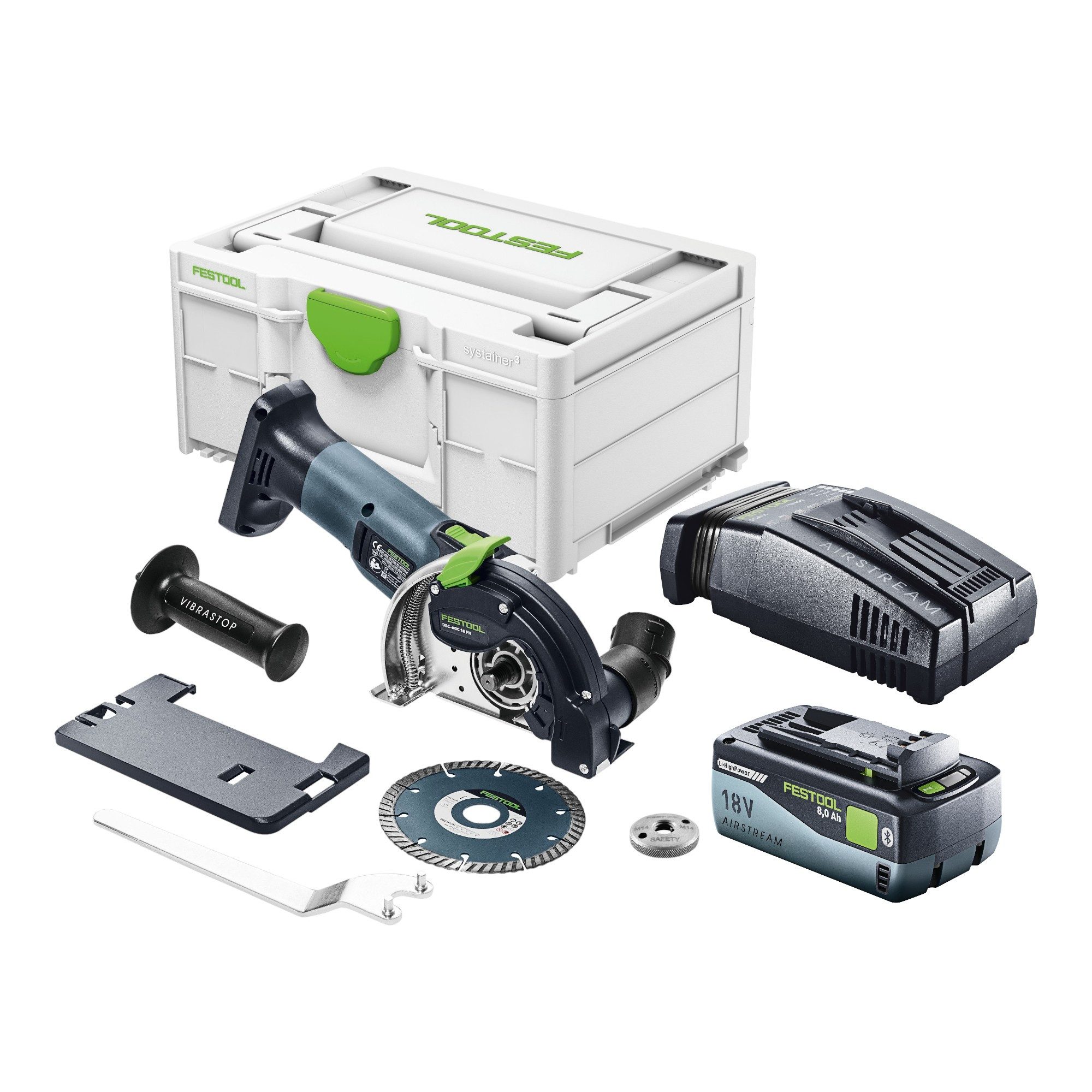 FESTOOL Winkelschleifer Festool DSC-AGC 18-125 FH EB-Basic Akku Freihandtrennsystem 18 V 125 m