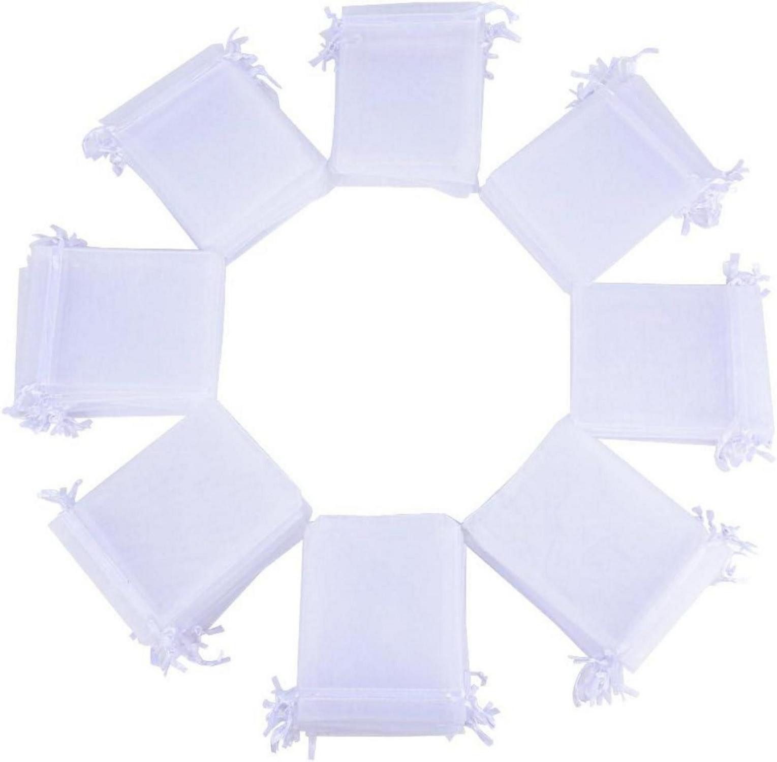 Dekohänger Organzabeutel 100 Stück weiß 10 x 12 cm für Geschenke Hochzeit Party