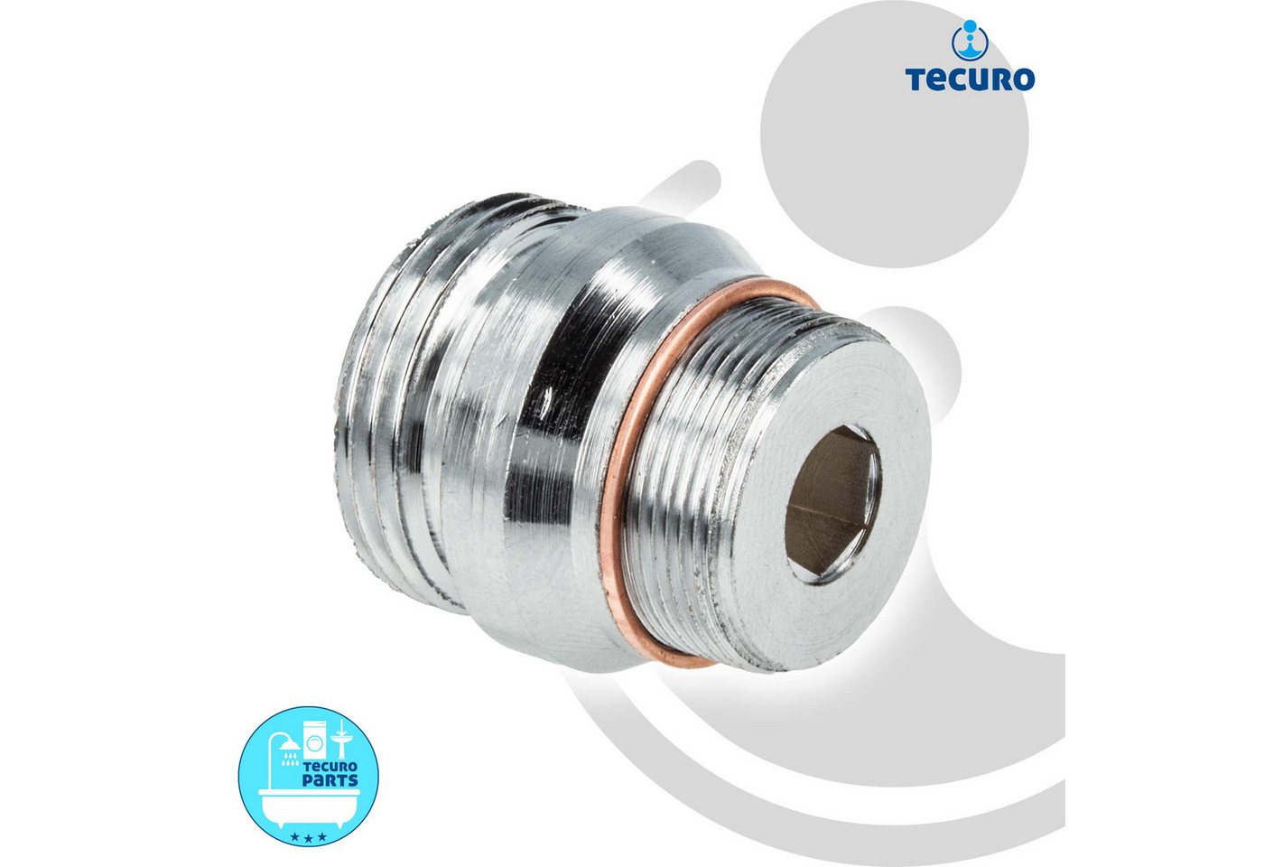 Thumbnail - tecuro Strahlregler Aufnahme Adapter für Ausläufe an Armaturen M22 x1 auf 3/4 AG