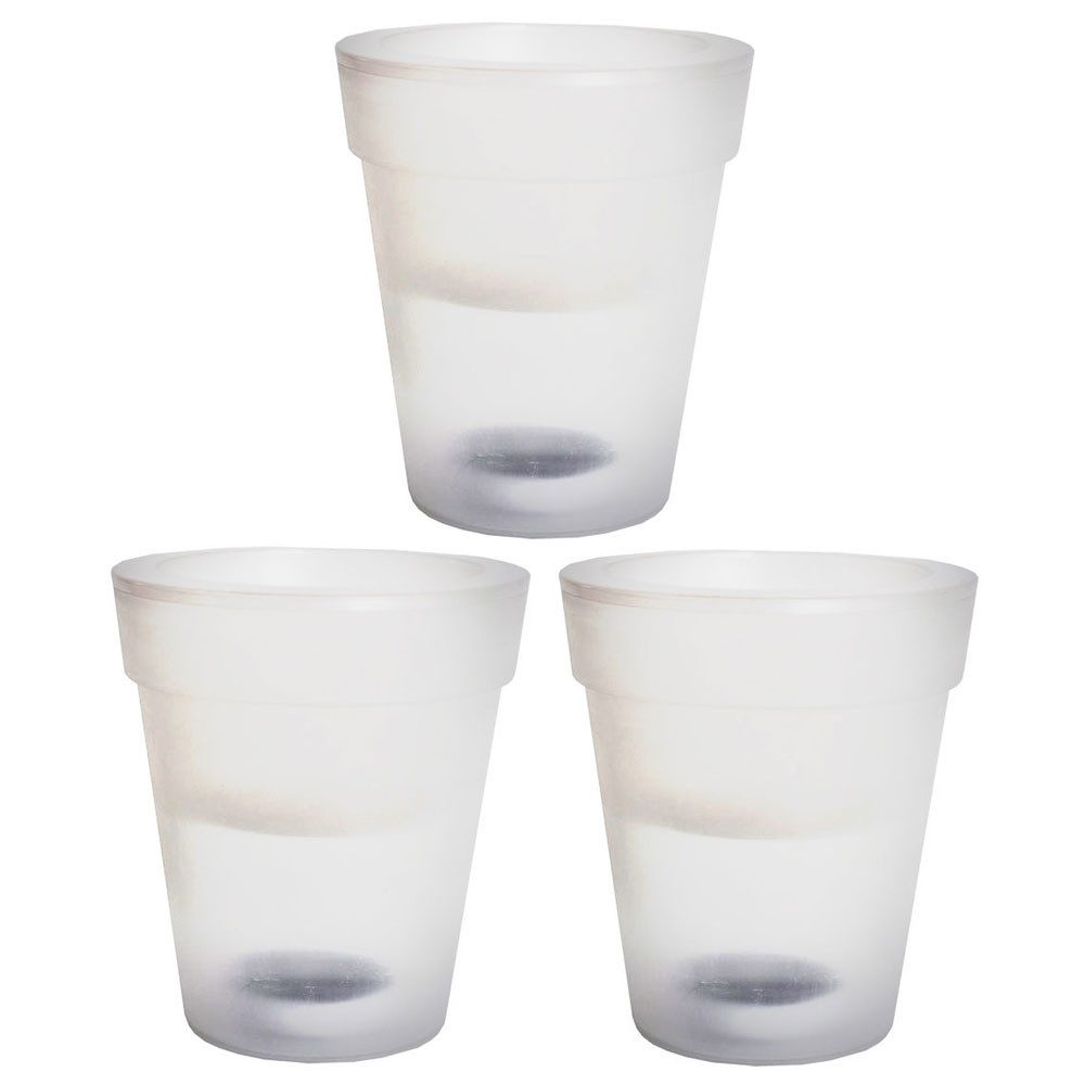 etc-shop Gartenleuchte, LED-Leuchtmittel fest verbaut, 3x LED Solar Leuchten Blumen Topf Außen Beleuchtungen