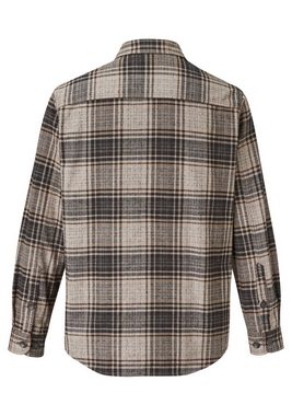 Paddock's Langarmhemd Hemdjacke mit Karo Optik aus reiner Baumwolle