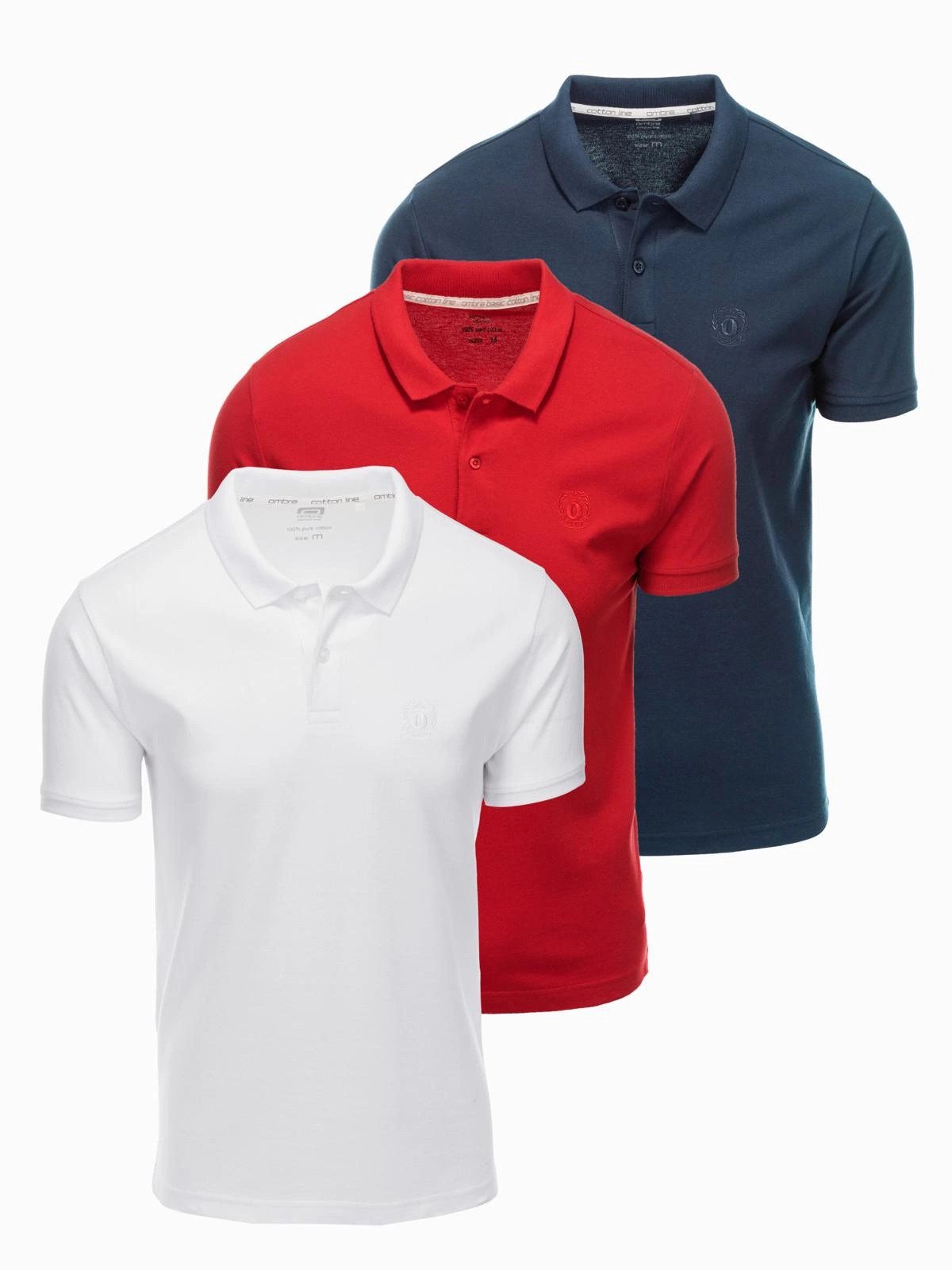 OMBRE Poloshirt BASIC Herren-Poloshirt 3er Set günstig online kaufen