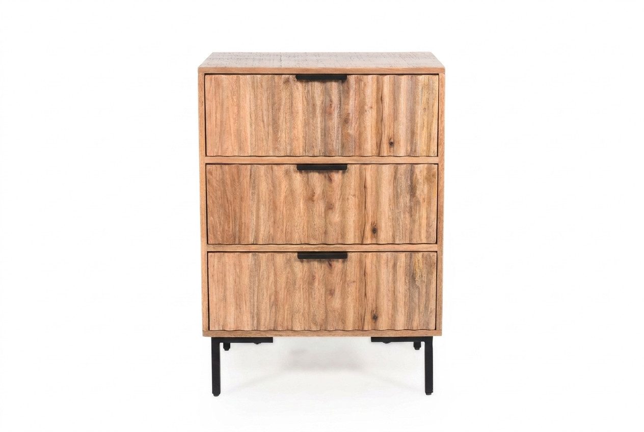 WOLF MÖBEL Sideboard (58 x 45 x 80), CURVE Kommode mit 3 Schubladen