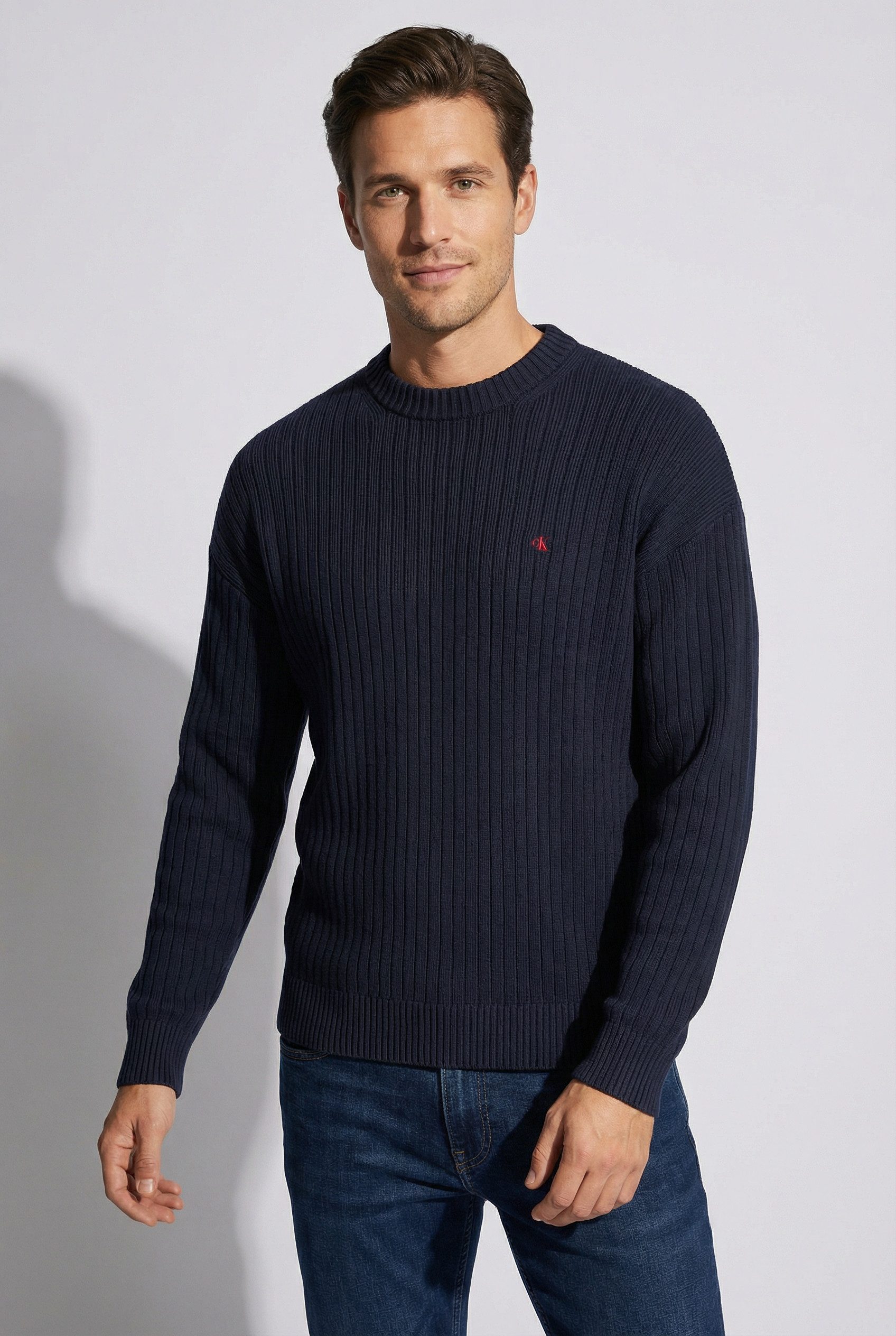 Calvin Klein Jeans Strickpullover Rundhalsausschnitt, Regular Fit