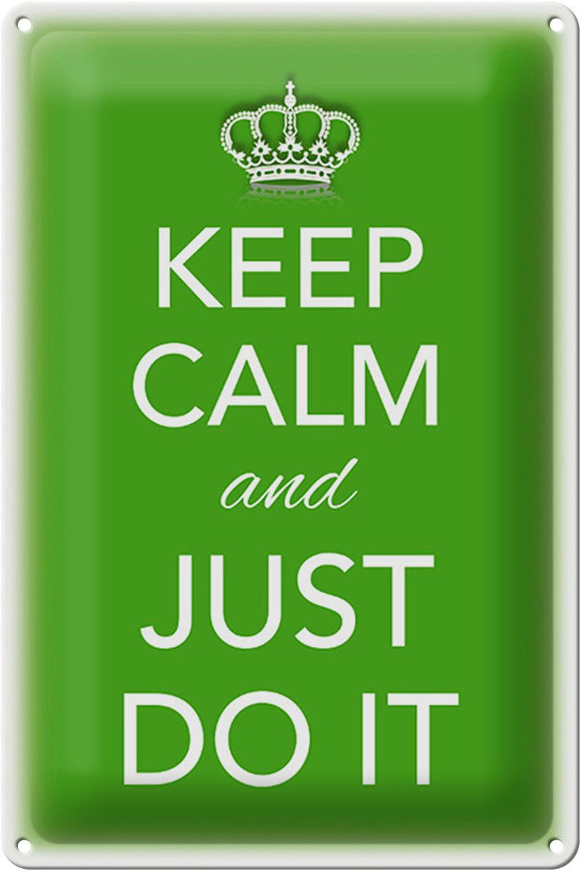 Metallschild Spruch 20x30cm Keep Calm and just do it