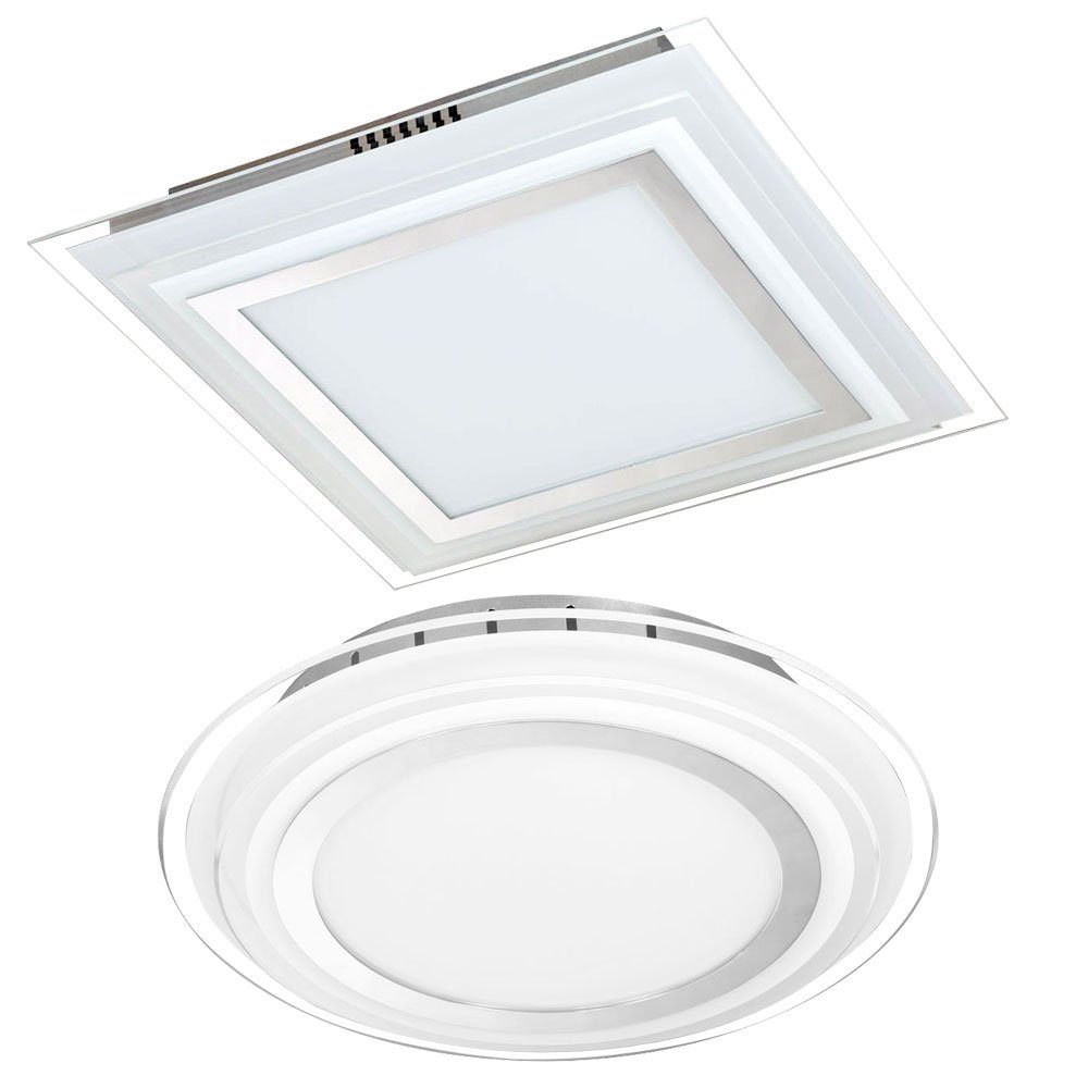 etc-shop LED Deckenleuchte, rund Küchen Ess Beleuchtung Zimmer Lampe Strahler Glas Decken LED