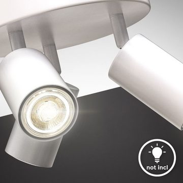 B.K.Licht LED Deckenspot LED Deckenleuchte 19cm Spots drehbar schwenkbar weiß-matt - BKL1456, ohne Leuchtmittel, Retro-Design Deckenlampe rund 3-flammig 230V Fassung GU10 Wohnzimmer