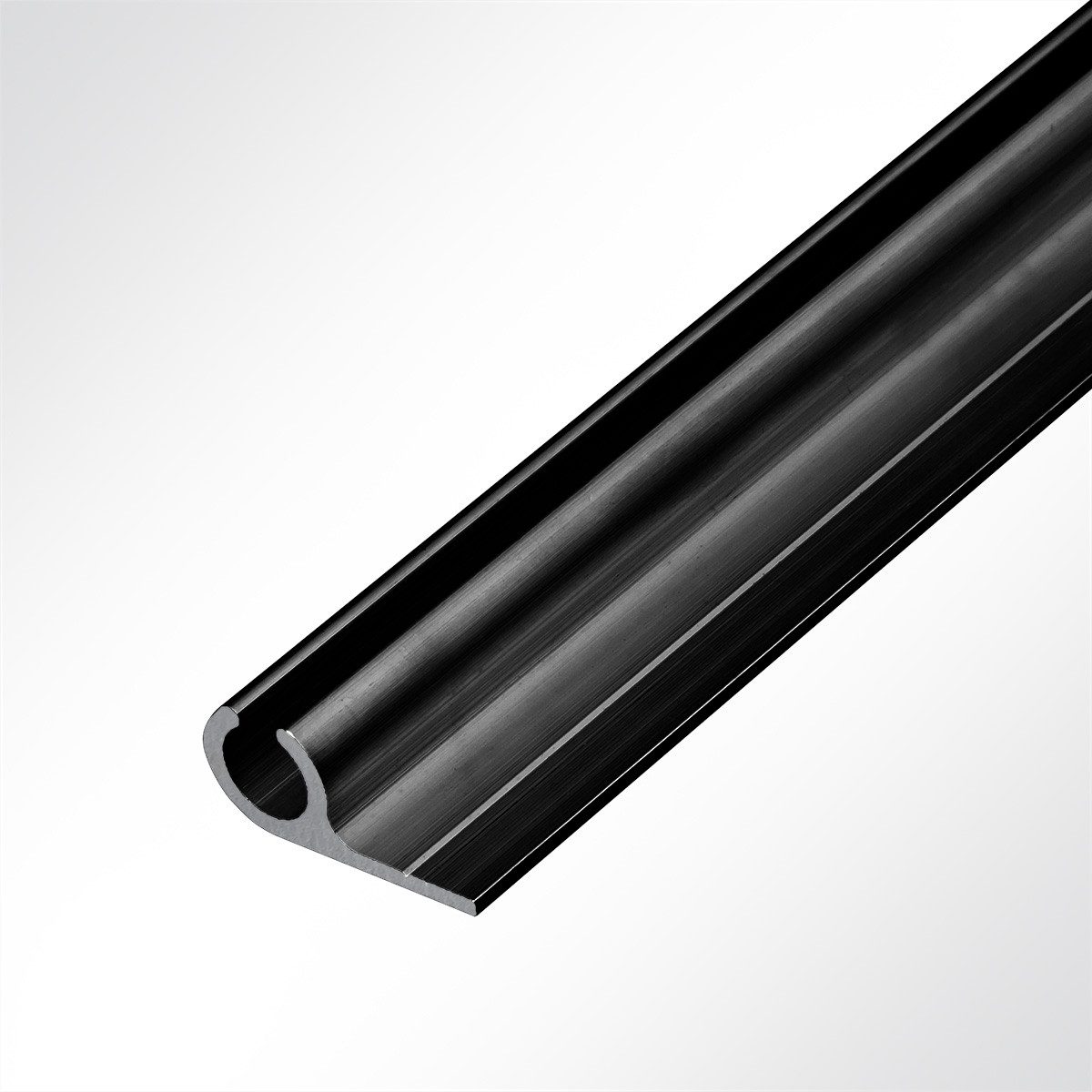 LYSEL® U-Laufschiene Kederschiene Kederleiste Aluminium 90° schwarz RAL 9005 für 5-9mm Kede, (1-tlg), 1000 x 15 x 30 mm [L x B x H]