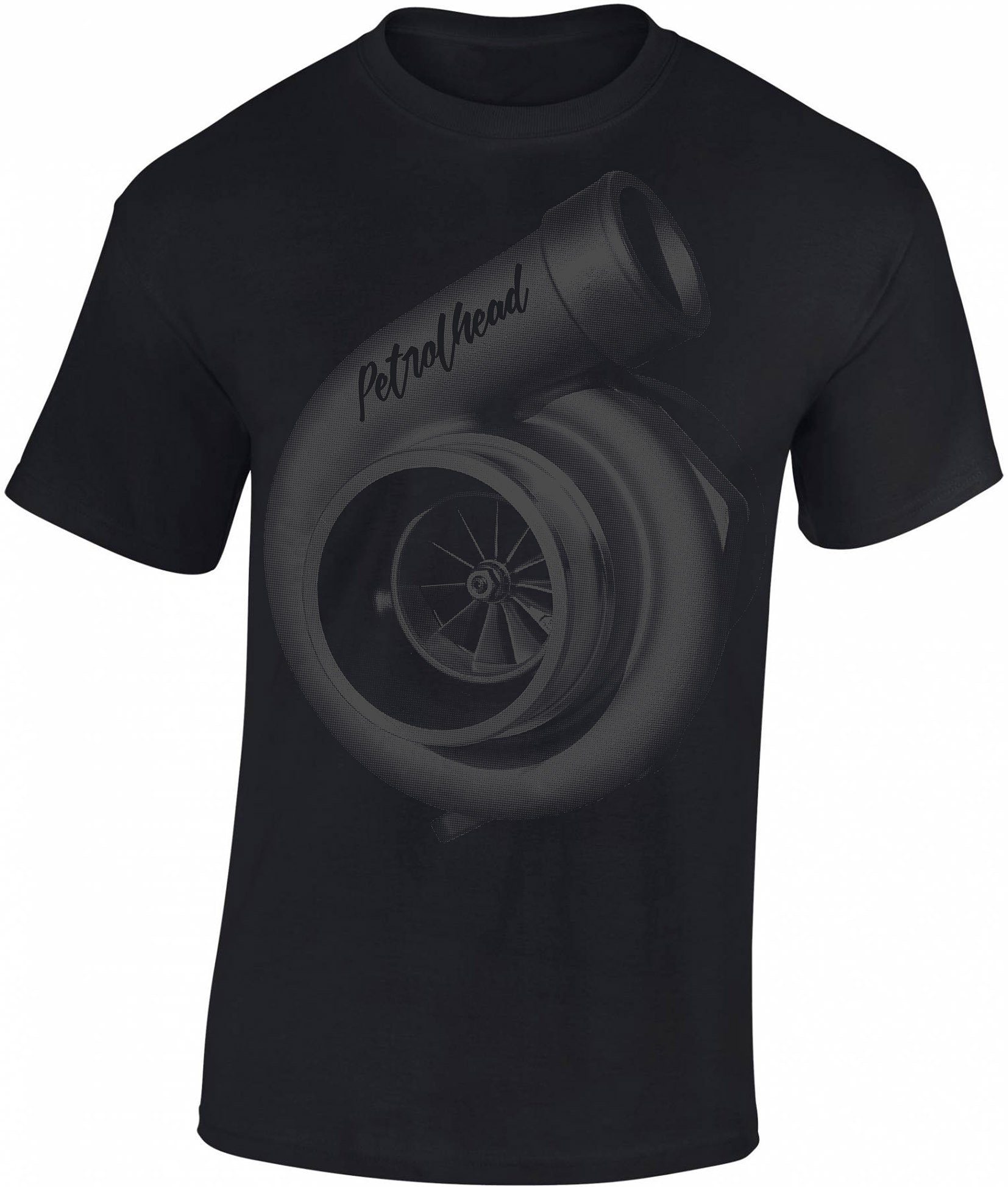 Baddery Print-Shirt Auto T-Shirt: "Turbolader" - Motorsport Tuning Autoliebhaber, hochwertiger Siebdruck, auch Übergrößen, aus Baumwolle