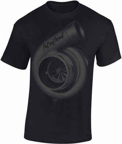Baddery Print-Shirt Auto T-Shirt : Turbolader - Motorsport Tuning Autoliebhaber hochwertiger Siebdruck, auch Übergrößen, aus Baumwolle