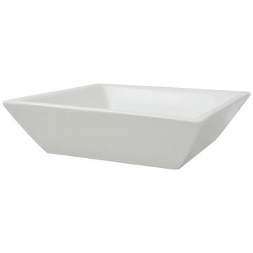 vidaXL Aufsatzwaschbecken Waschbecken Quadratisch Keramik Weiß 41,5 x 41,5 x 12 cm