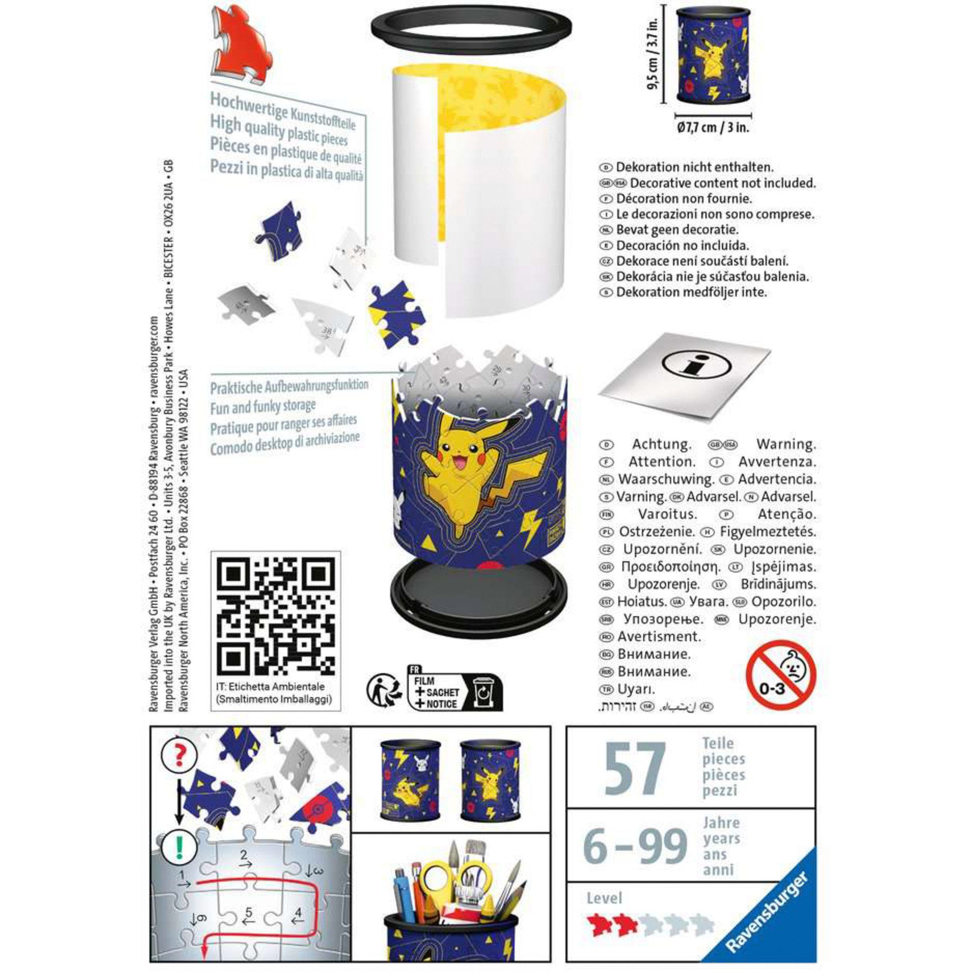 Ravensburger Puzzle Ravensburger 3D Puzzle Utensilo Pokémon, 54 Puzzleteile