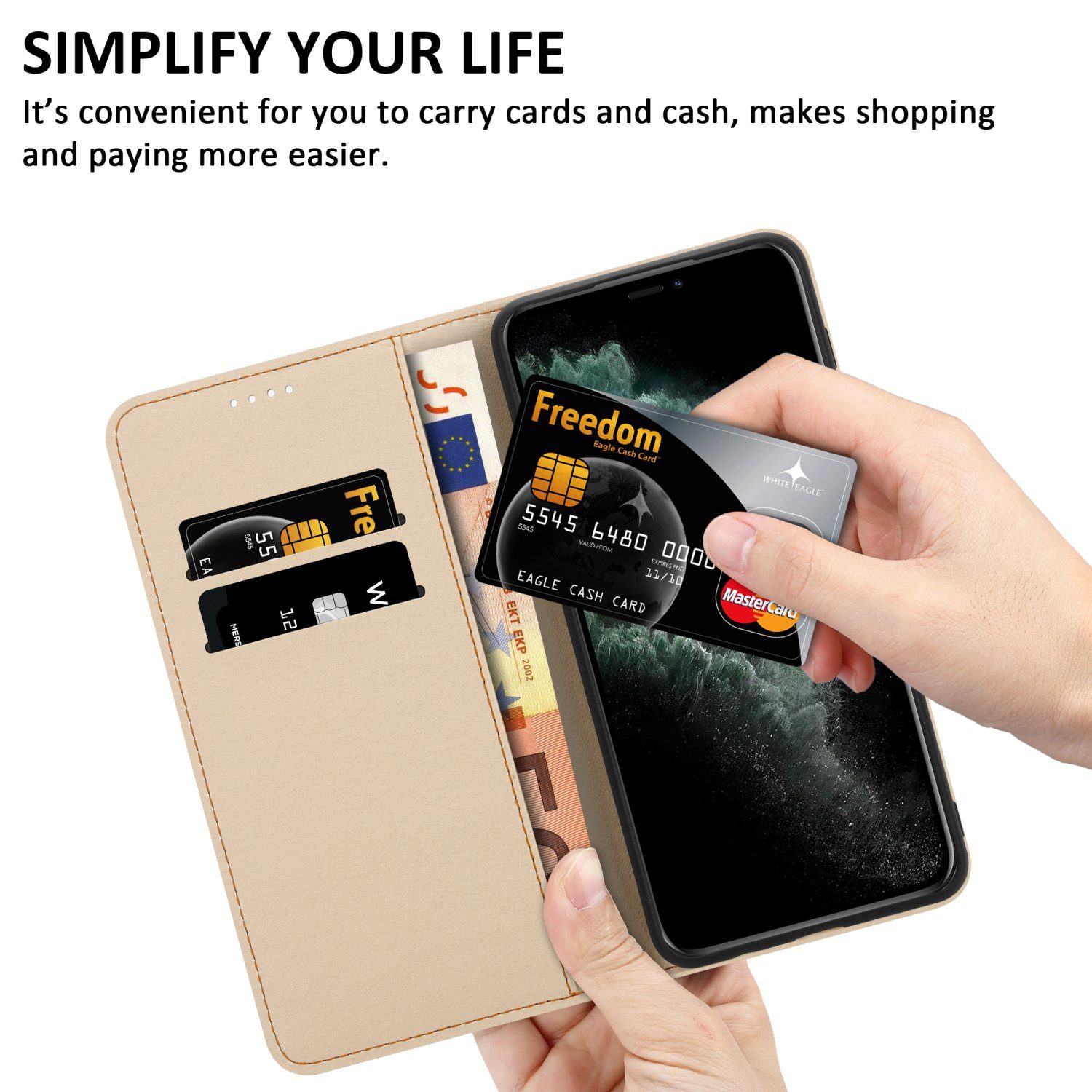 Cadorabo Handyhülle für iPhone 11 PRO Hülle Apple iPhone 11 PRO, Handy Schutzhülle - Hülle, Standfunktion, Kartenfach, Magnetverschluss