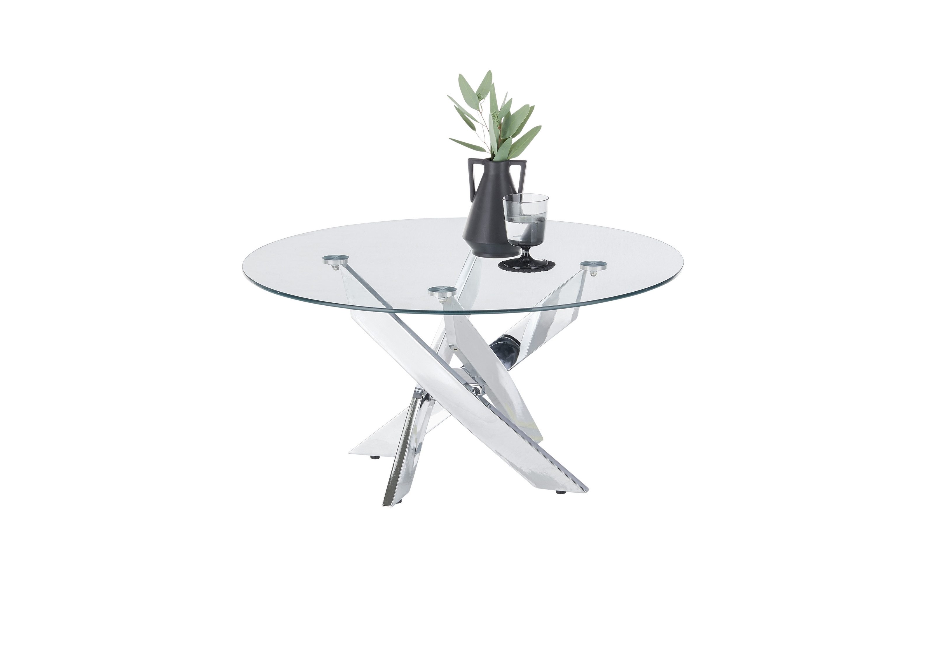freiraum Couchtisch KOPENHAGEN, in klarglas / verchromt - 80x45x80 (BxHxT)