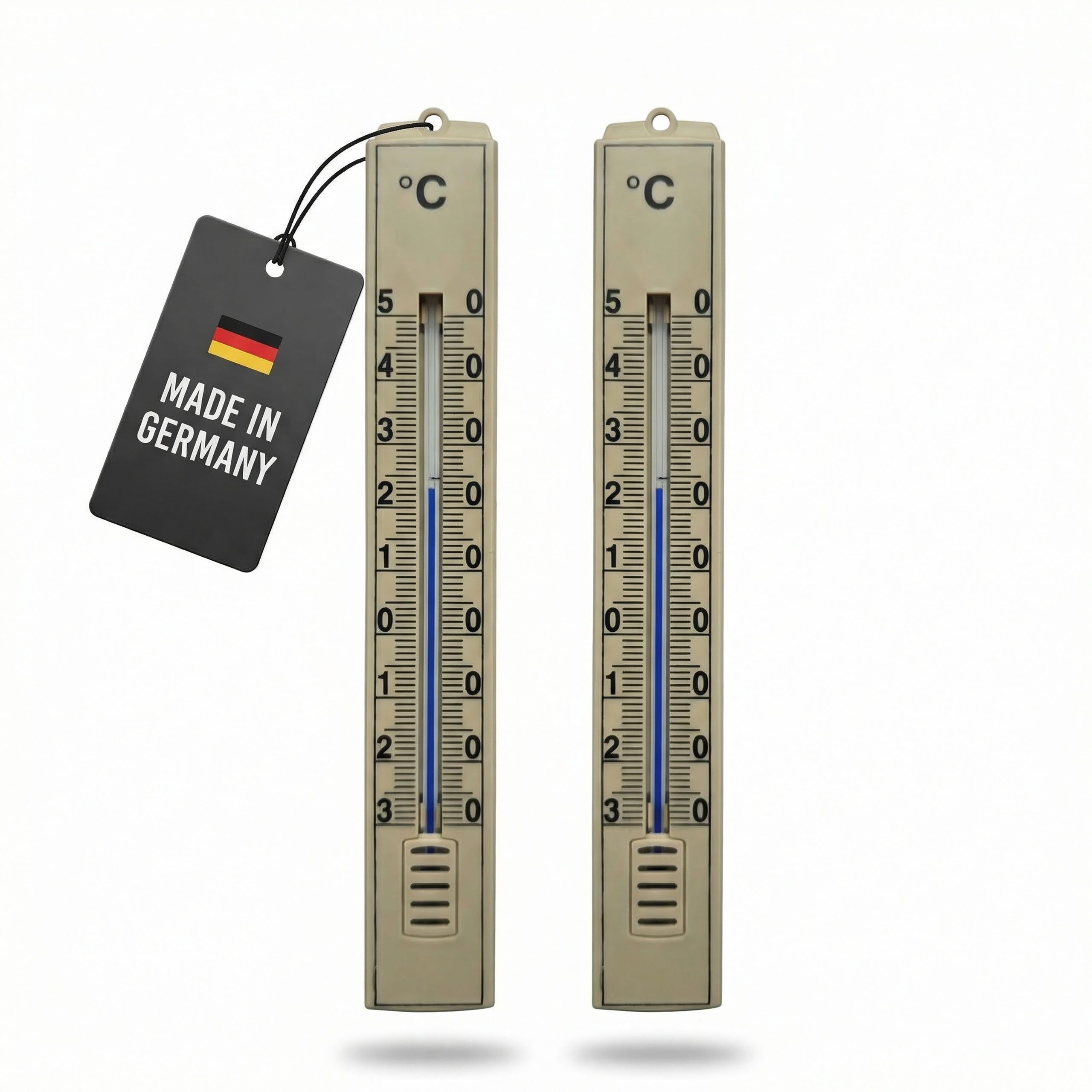 Lantelme Raumthermometer 2 Stück Analoges Thermometer Set 17cm Innen Außenthermometer, 2-tlg., Gartenthermometer, Deutsche Herstellung, Temperatur -30 bis 50°C, Farbwahl