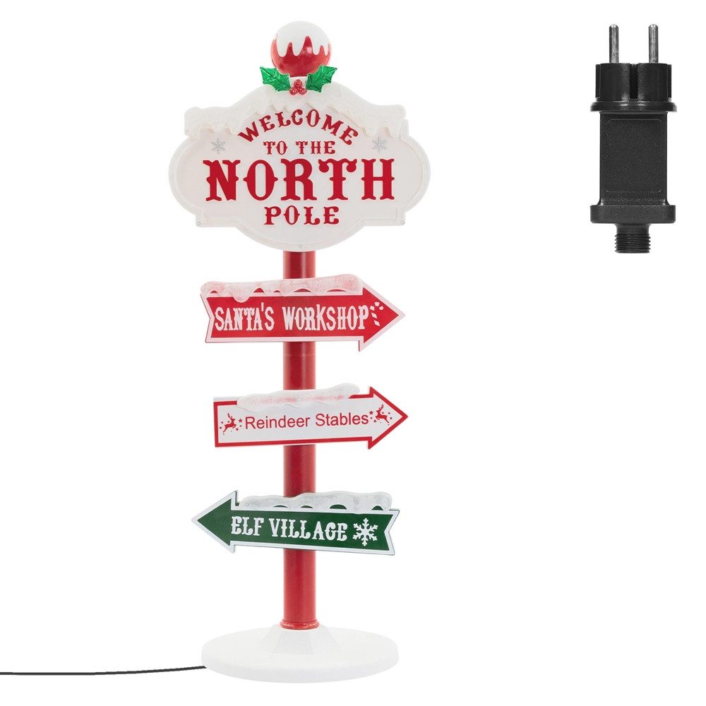 ECD Germany Weihnachtsfigur LED Weihnachtsdeko Wegweiser Weihnachtsbeleucht günstig online kaufen