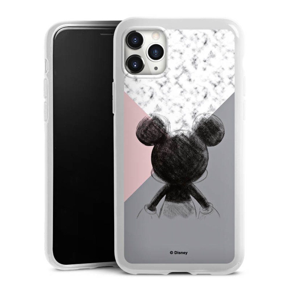 DeinDesign Handyhülle Disney Marmor Mickey Mouse Mickey Mouse Scribble,  Apple iPhone 11 Pro Max Silikon Hülle Bumper Case Handy Schutzhülle