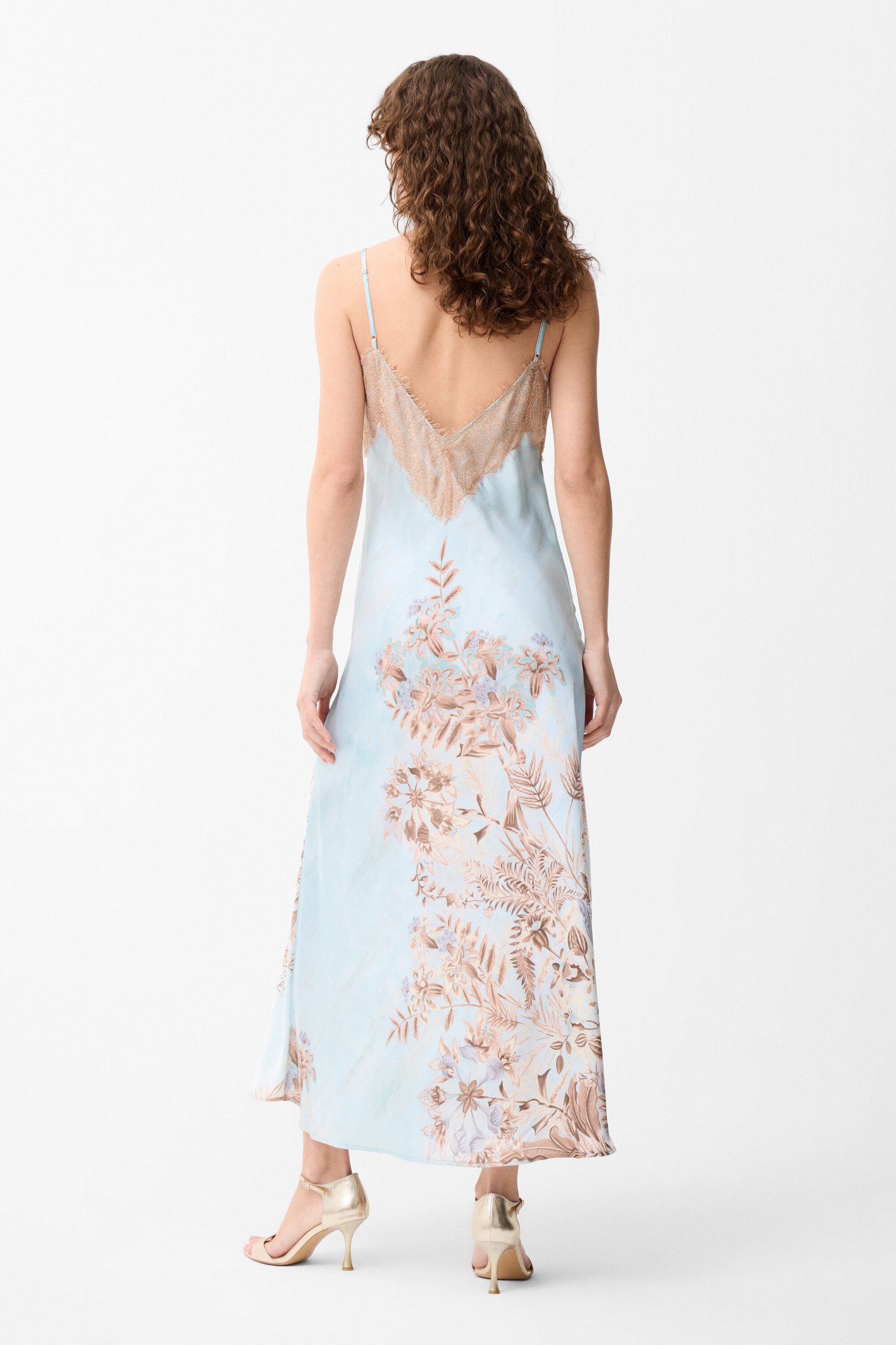 adL Cocktailkleid Gemustertes Kleid mit Trägern