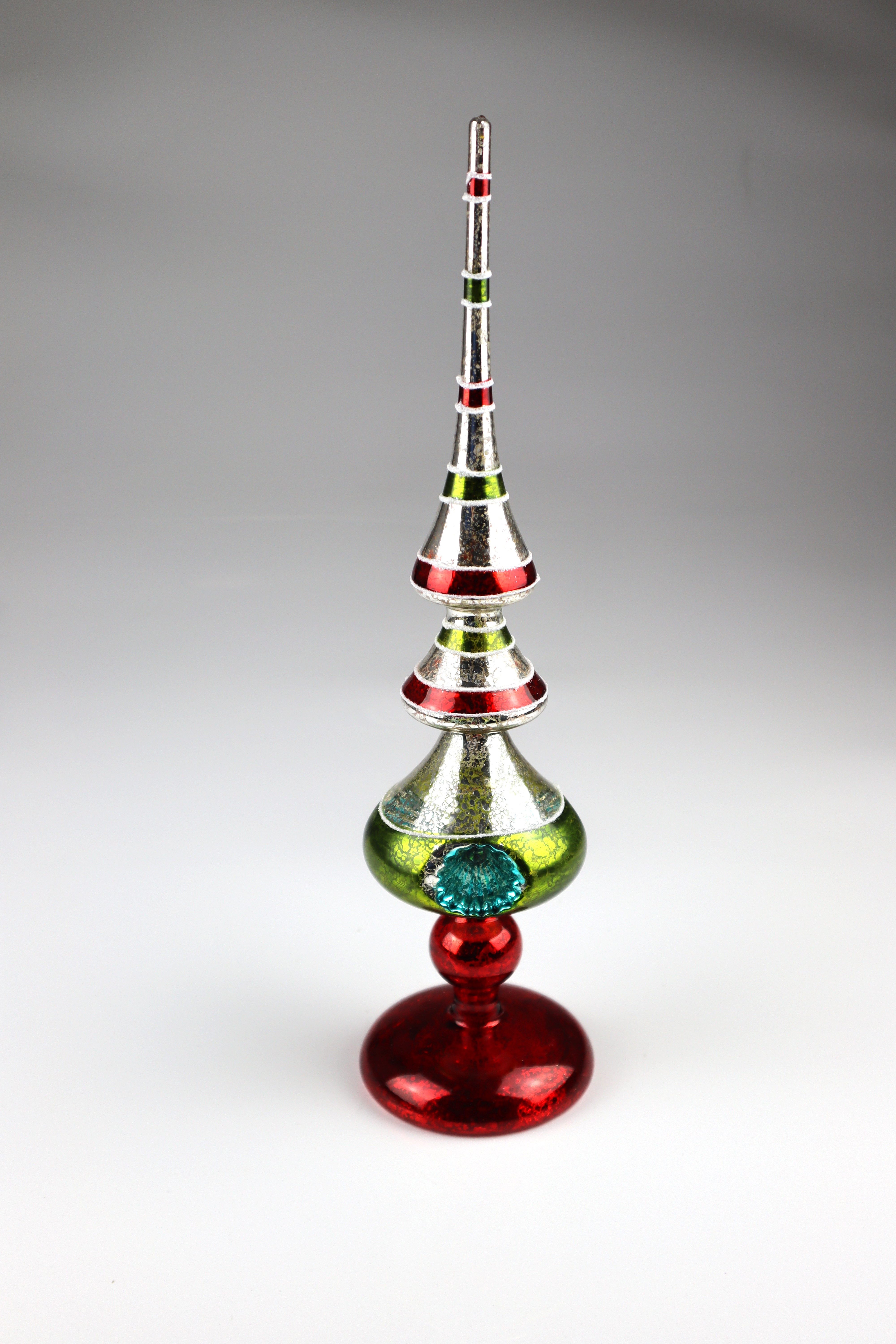 AM Design LED Dekoobjekt Glas-Zapfen rot/grün/creme, LED fest integriert, 9x35 cm